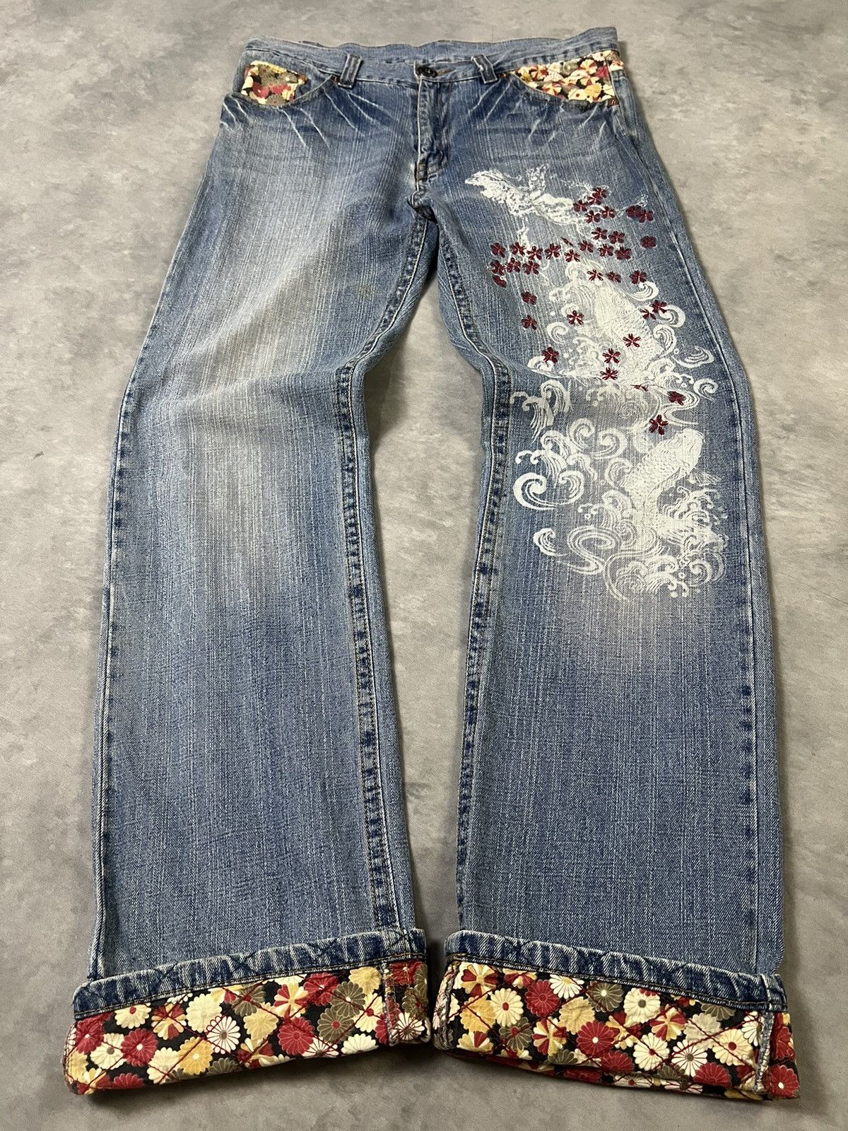 Kapital 2000s Japanese Archival Sukajan Toyo Wash Jeans y2k Ifsix Size US 34 / EU 50 - 1 Thumbnail