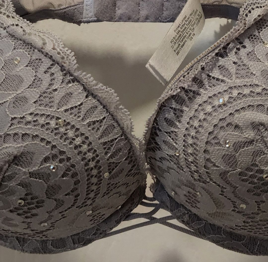 Other Primark Secret Possessions Blue Rhinestone Push Up Bra 34B Size ONE SIZE - 4 Thumbnail