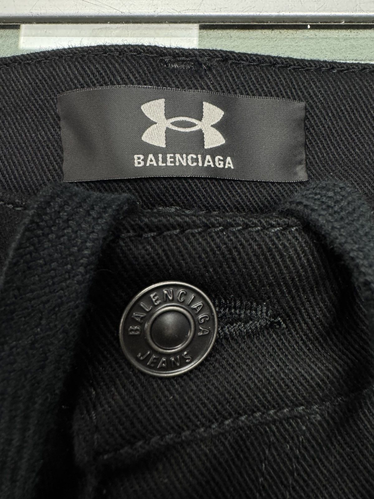 Balenciaga × Under Armour Tracksuit Denim Black/Grey Stripe (S) Size US 34 / EU 50 - 7 Thumbnail