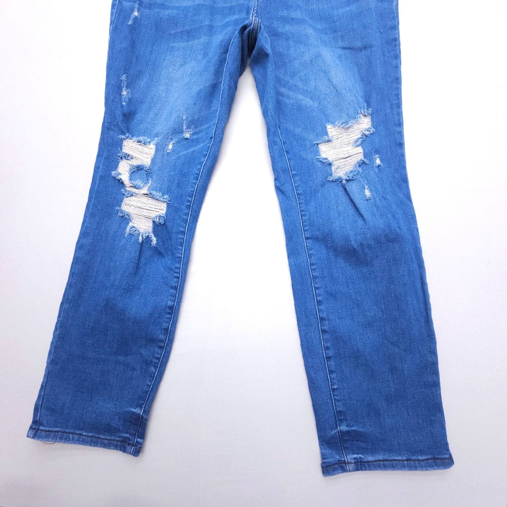Denime Judy Blue Jeans Womens 32 Blue Distressed Stretch High Rise 28in Inseam 5-Pocket Size 24" / US 00 / IT 34 - 5 Thumbnail