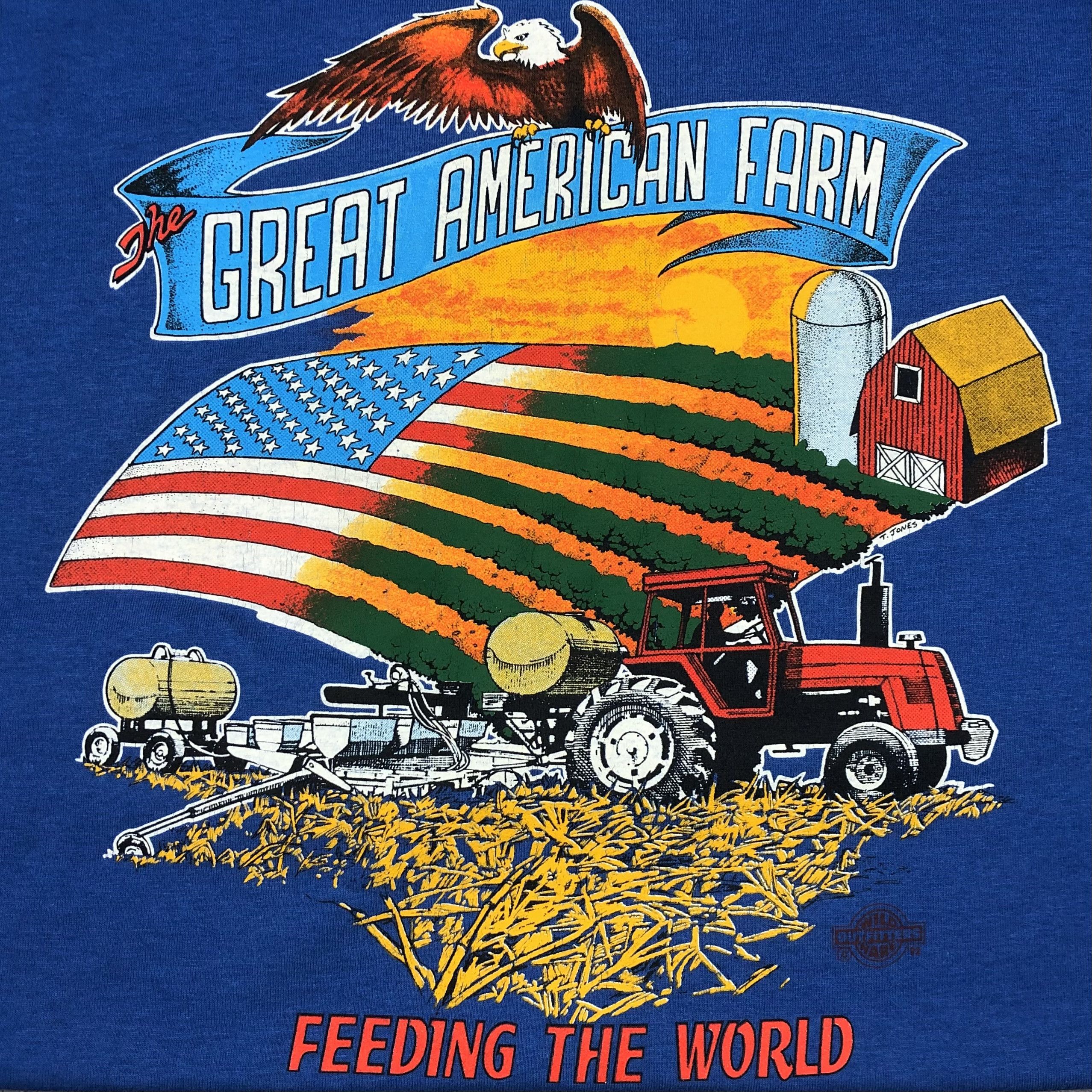Vintage 1992 Great American Farm Feeding World USA T-Shirt Size US L / EU 52-54 / 3 - 5 Thumbnail