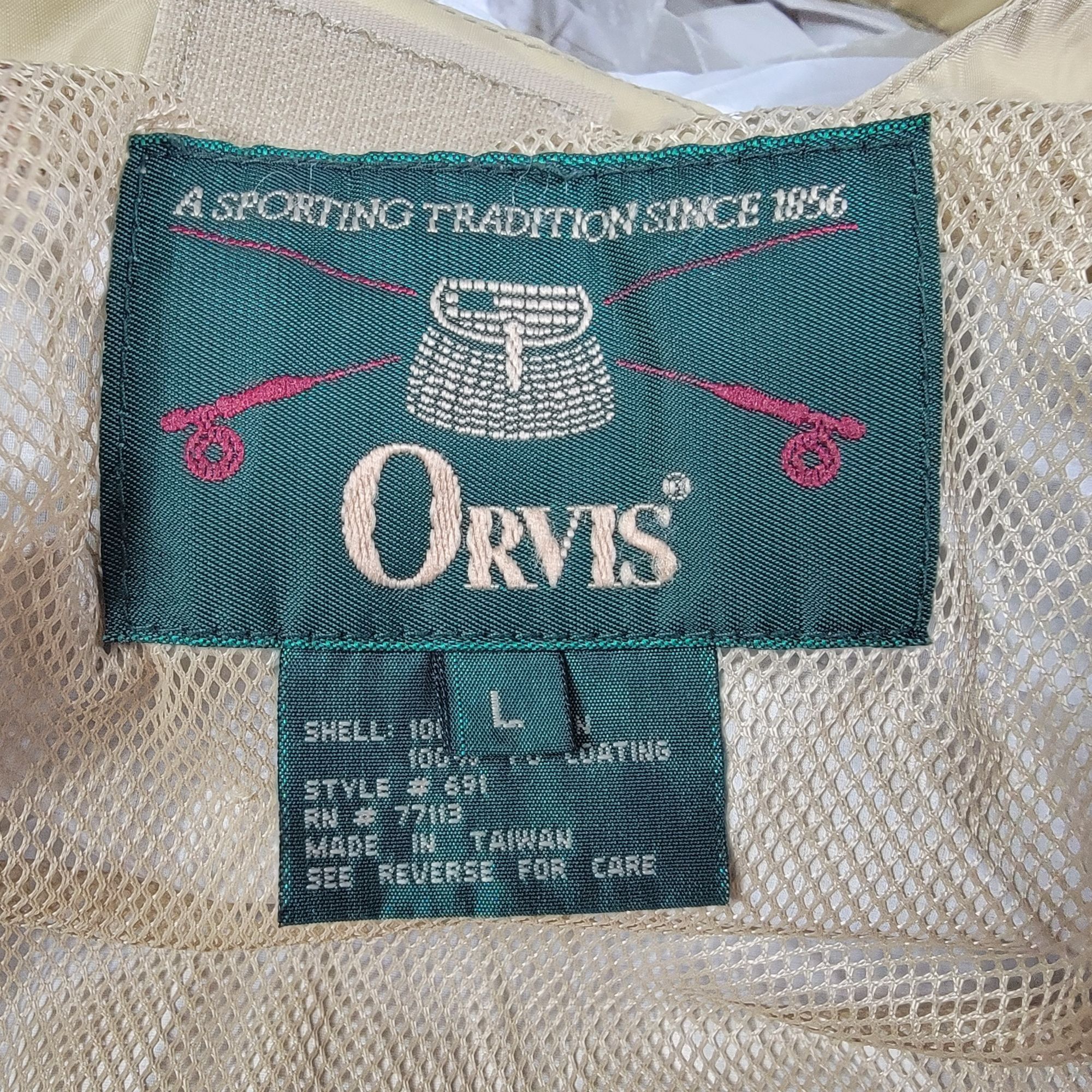 Orvis Orvis Mens Large Beige Fly Fishing Shell Jacket Hooded Coat Size US L / EU 52-54 / 3 - 3 Thumbnail