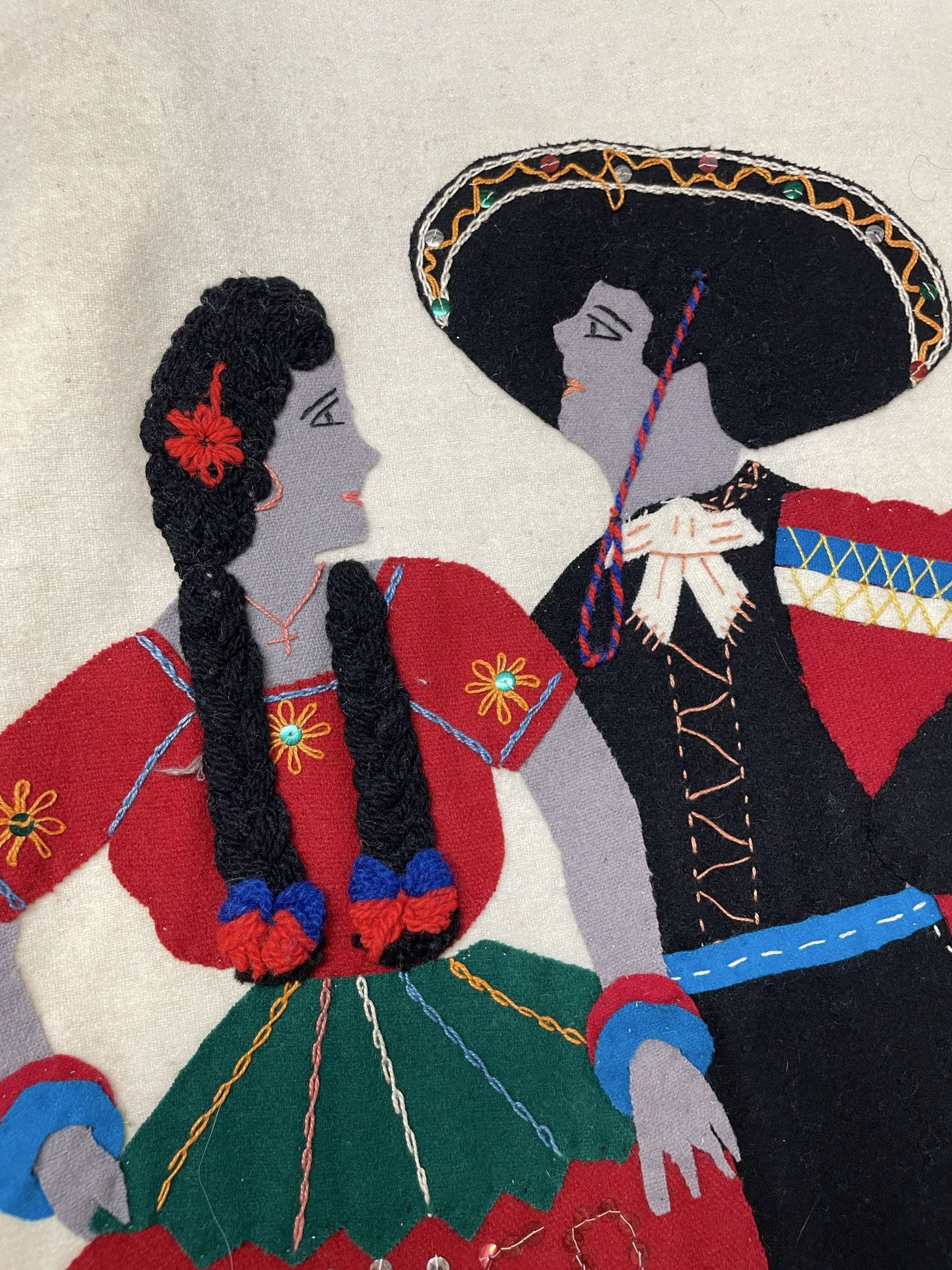 Other Vintage 1950s Mexican Souvenir Wool Embroidered Folk Jacket Size M / US 6-8 / IT 42-44 - 2 Thumbnail