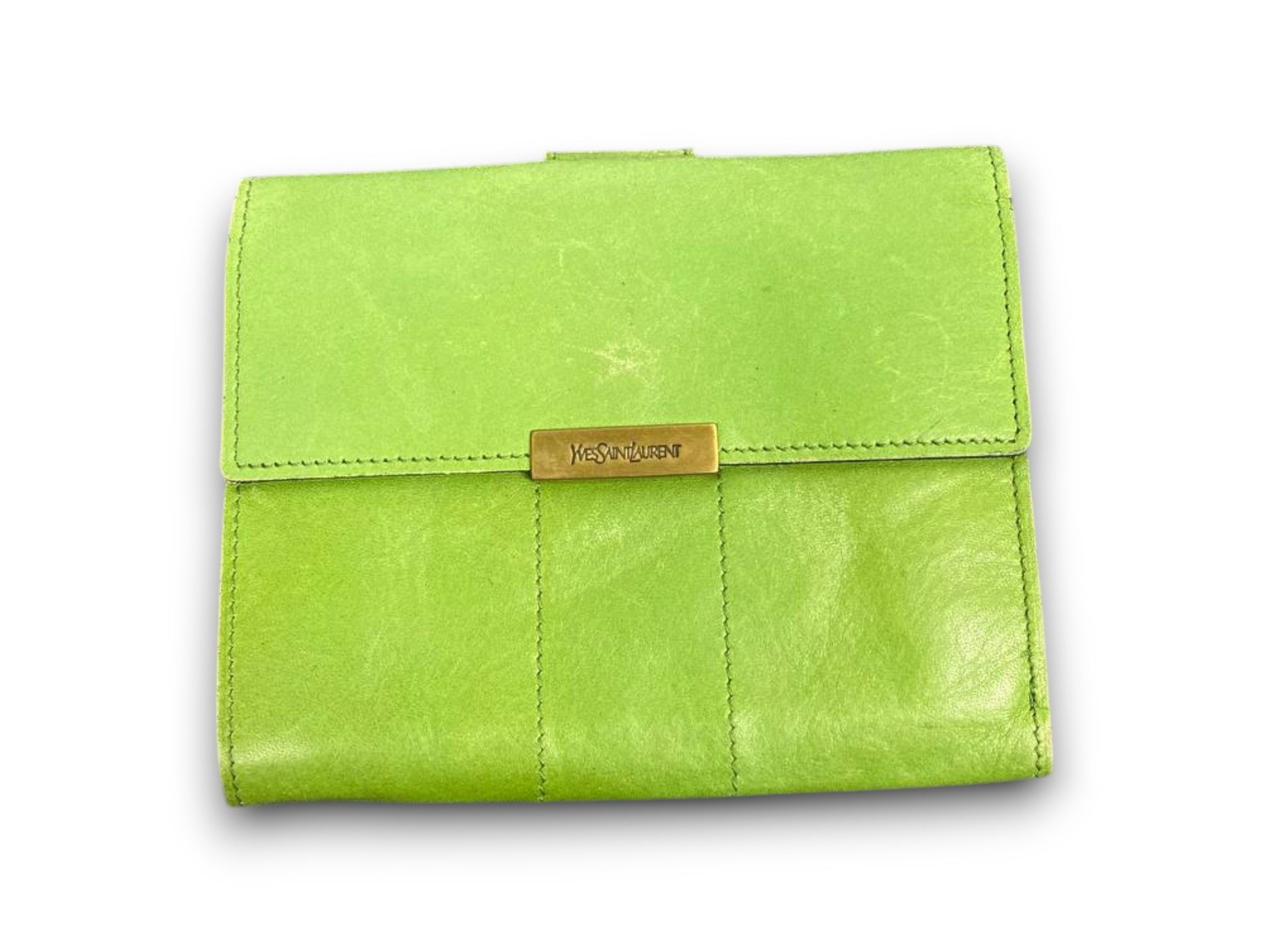 Yves Saint Laurent vintage yves saint laurent green leather wallet purse Size ONE SIZE - 1 Thumbnail