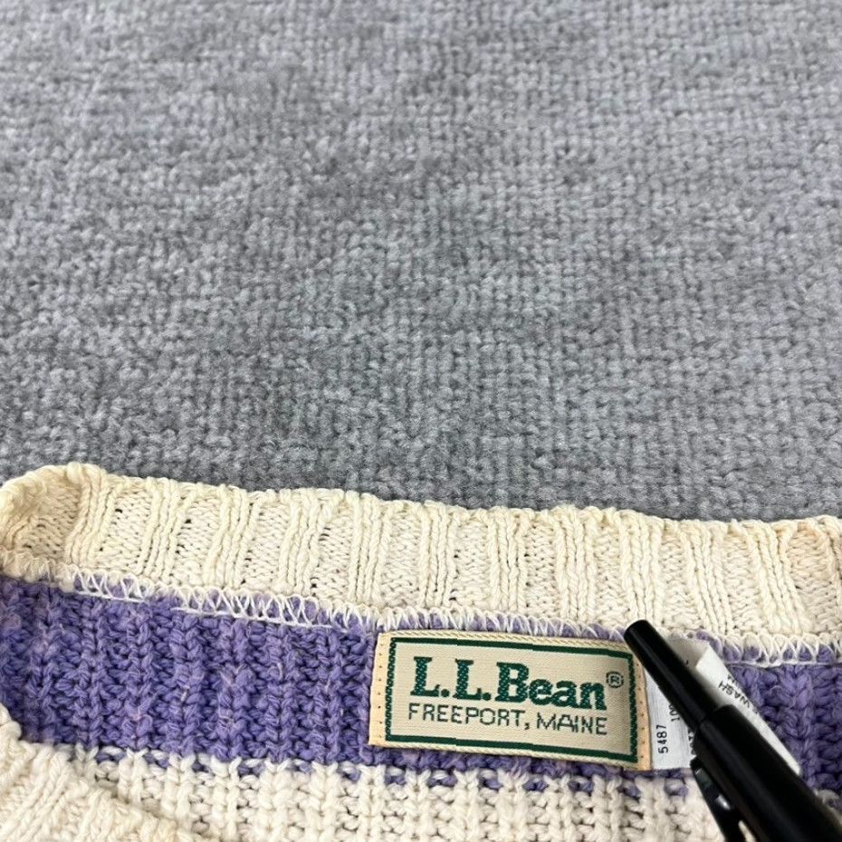 Vintage VINTAGE L.L. BEAN Women's Sweater Pullover Knit 90s Striped Casual Warm Fall Winter Pink Purple White M Size M / US 6-8 / IT 42-44 - 7 Thumbnail