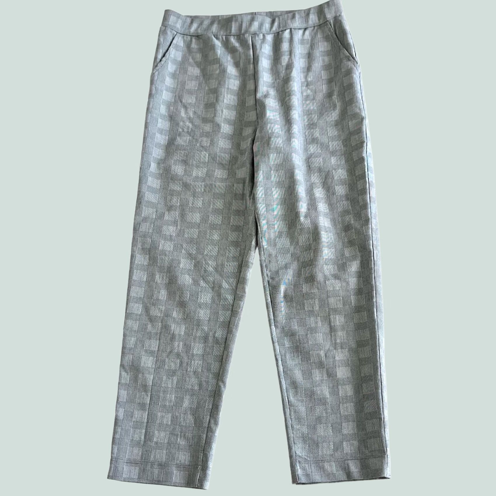 Vintage Clara Sun Woo Women’s Pants Cropped Pull On Black White Windowpane Plaid XS Size 26" / US 2 / IT 38 - 1 Thumbnail