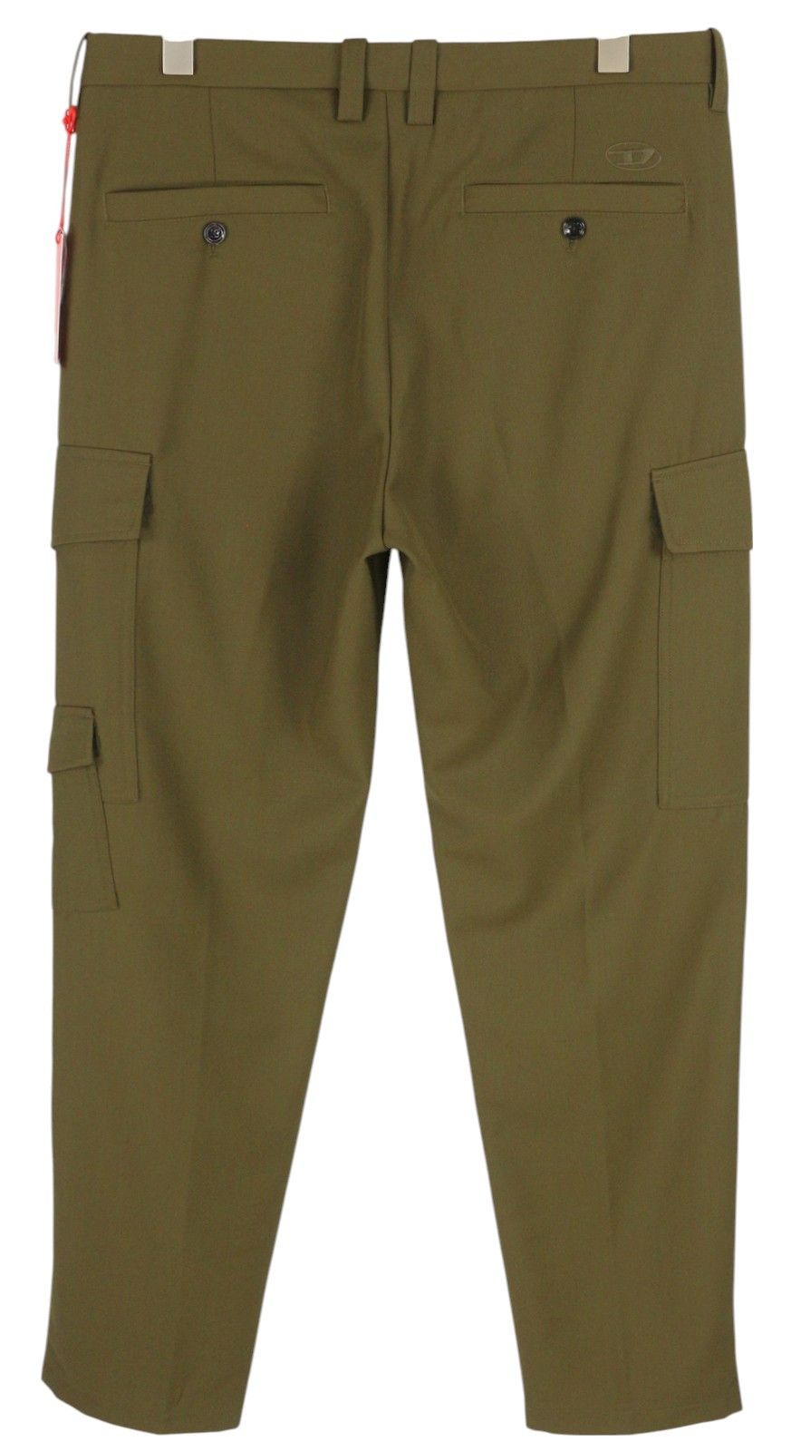 P-RHEE-NW W33 Green Wool Blend Pleated Zip Cargo 85376