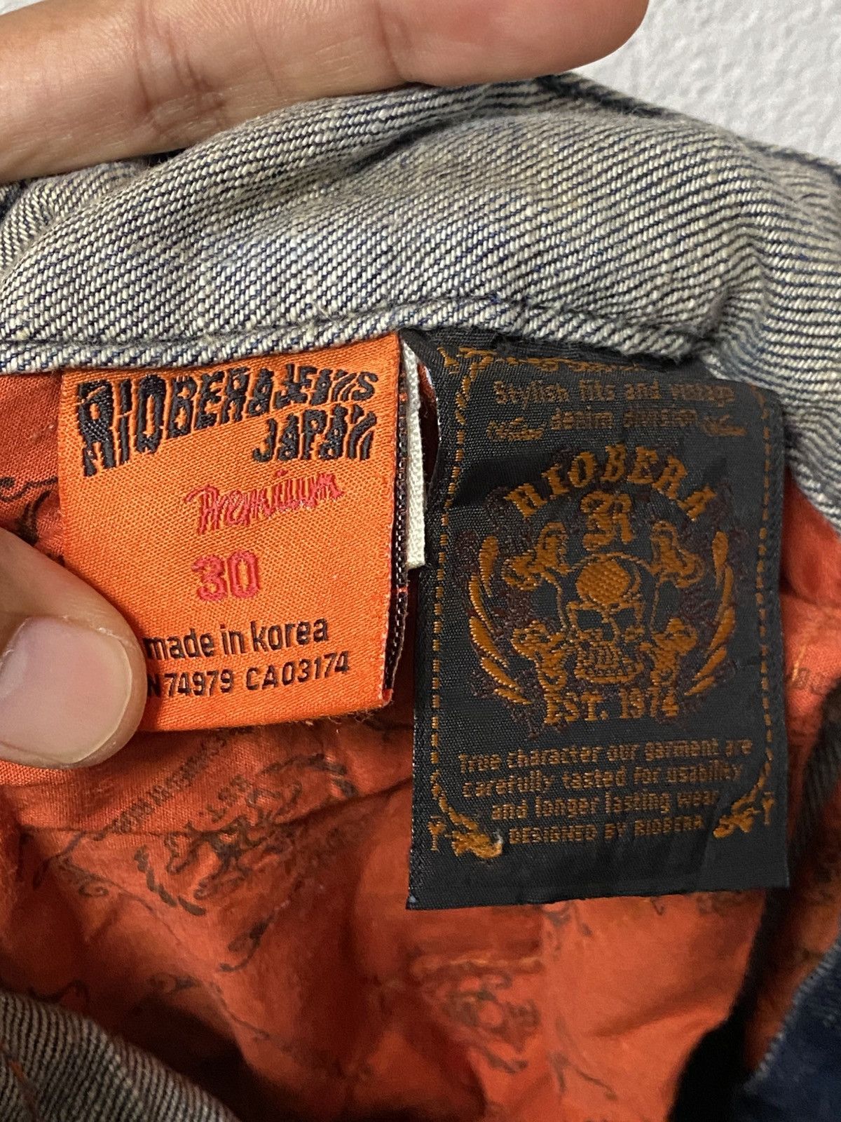 Japanese Brand Rioberra straight cut bleach jeans Size US 31 - 7 Thumbnail