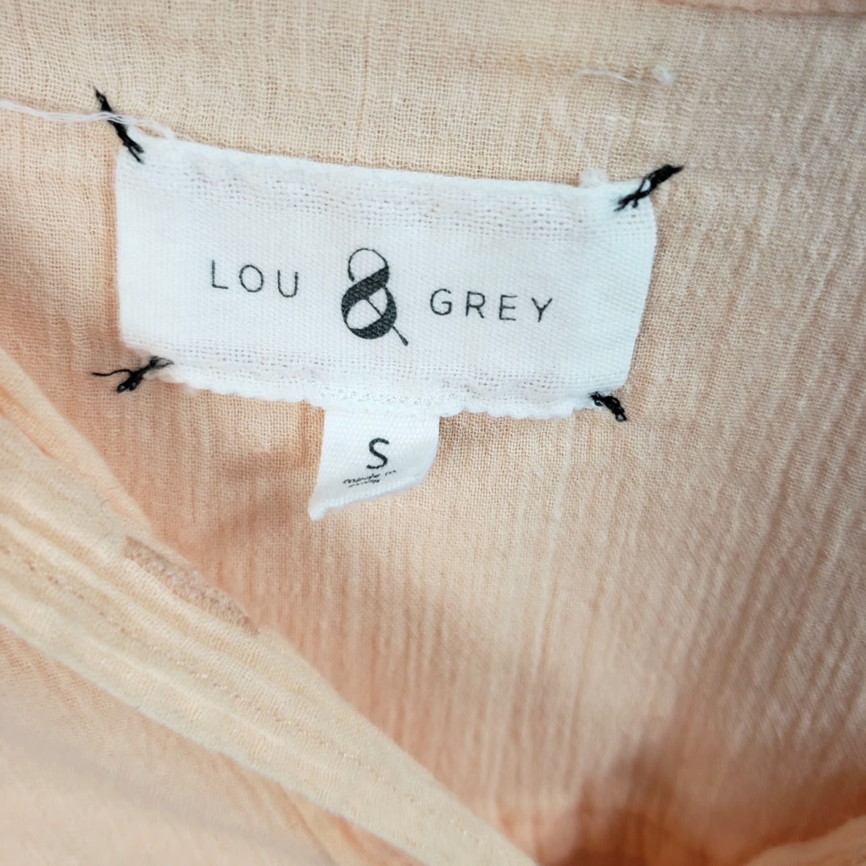 Lou & Grey Lou & Grey Womens Popover Top Sz Small Solid Orange Long Sleeve Cotton Shirt Size S / US 4 / IT 40 - 4 Thumbnail