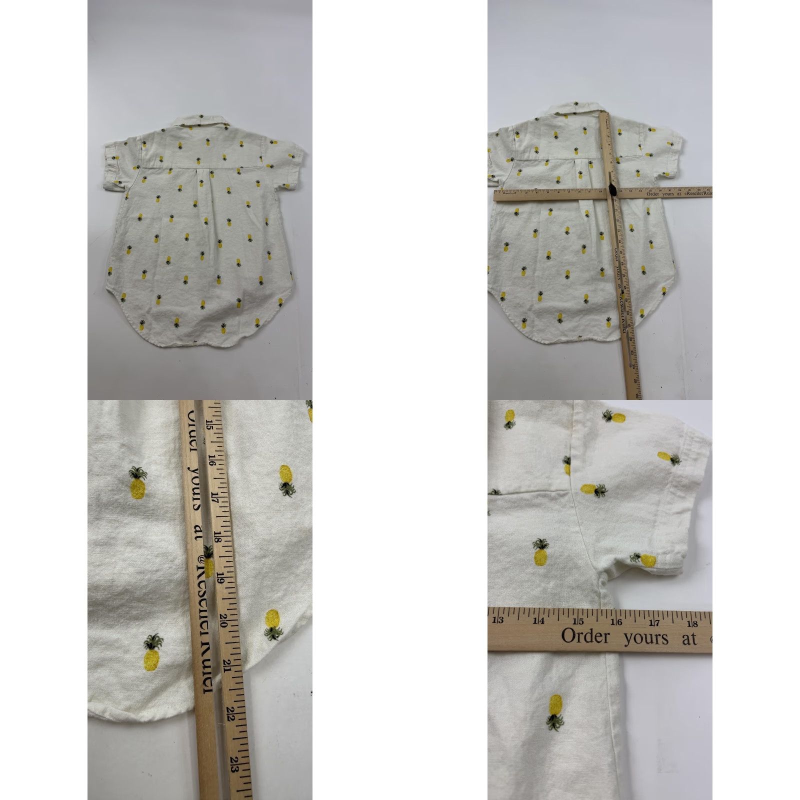 Vintage VINTAGE Rae Dunn Shirt Womens XS White Yellow Pineapple Print Linen Blend Button Up Size XS / US 0-2 / IT 36-38 - 8 Thumbnail