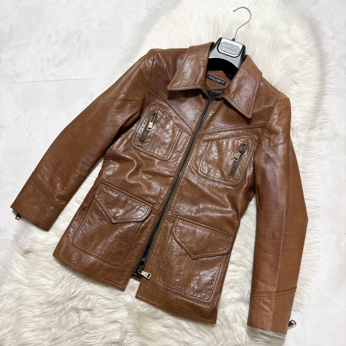 Dolce & Gabbana Authentic Dolce & Gabbana Runway Zip-Up Leather Jacket Size US S / EU 44-46 / 1 - 6 Thumbnail