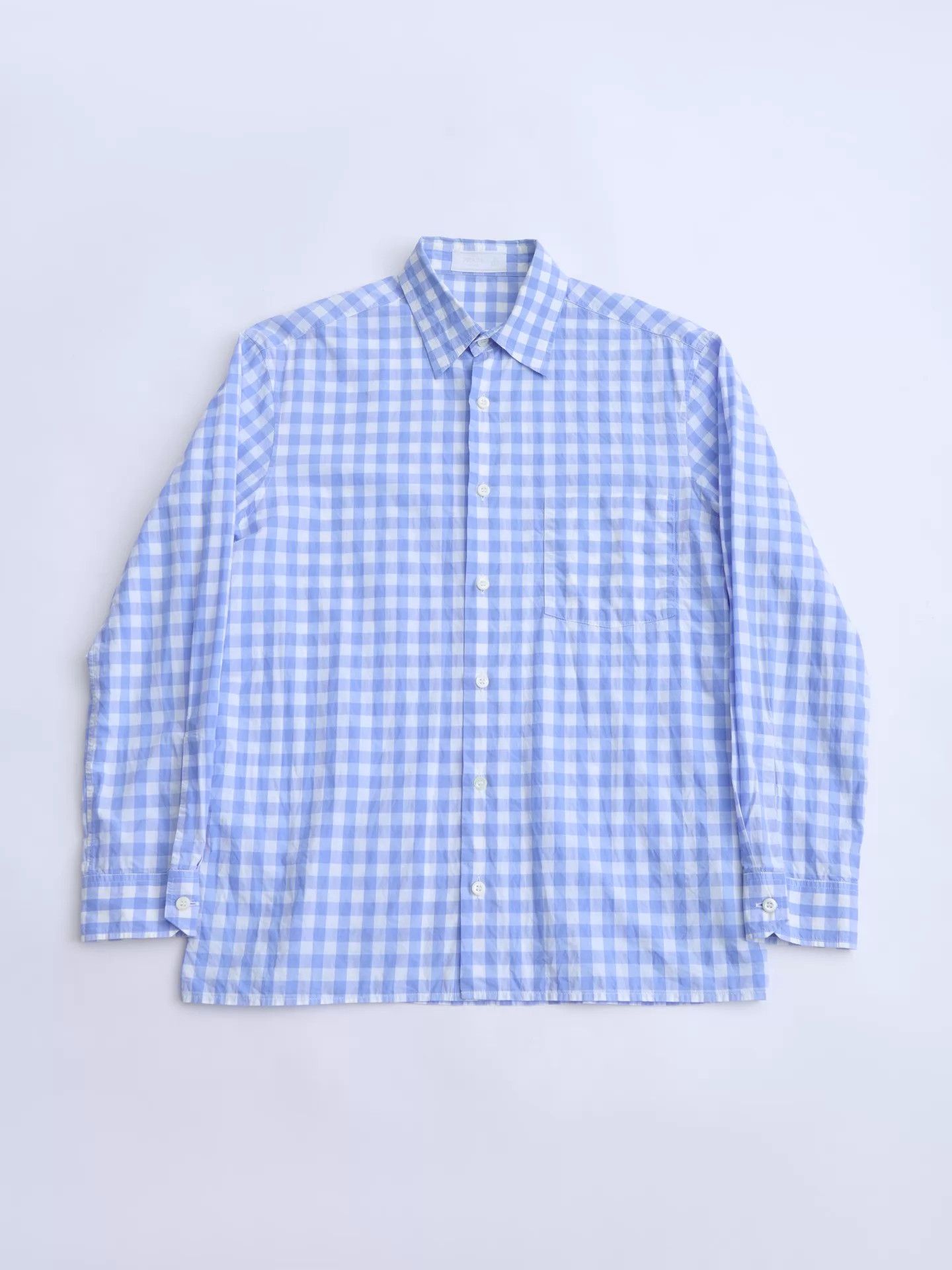 Prada PRADA 13AW Men's Blue and White Gingham Shirt Size US XS / EU 42 / 0 - 7 Thumbnail