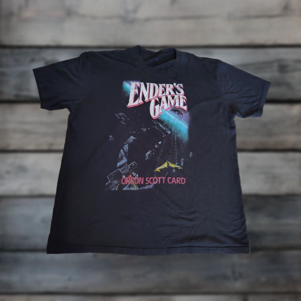 Vintage VINTAGE Ender's Game Orson Scott Card Graphic T-Shirt Men L/XL Black Book Movie Out of Print Rare Size US L / EU 52-54 / 3 - 1 Thumbnail