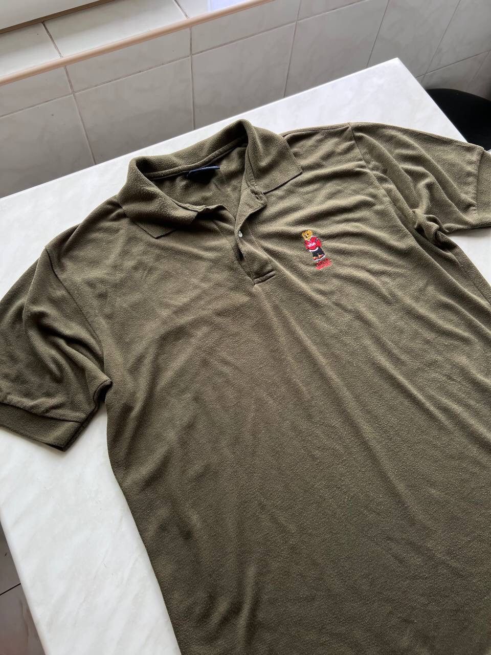 Vintage Vintage 90s Ralph Lauren Sport Bear Khaki Button T-Shirt Y2K Size US L / EU 52-54 / 3 - 6 Thumbnail