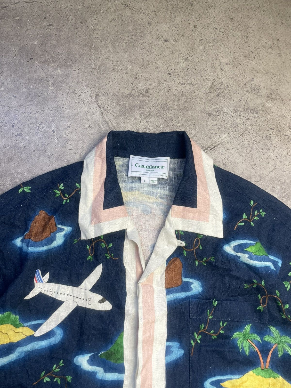 Casablanca Casablanca Tennis Club Island Dragon Printed Linen Shirt Size US L / EU 52-54 / 3 - 6 Thumbnail