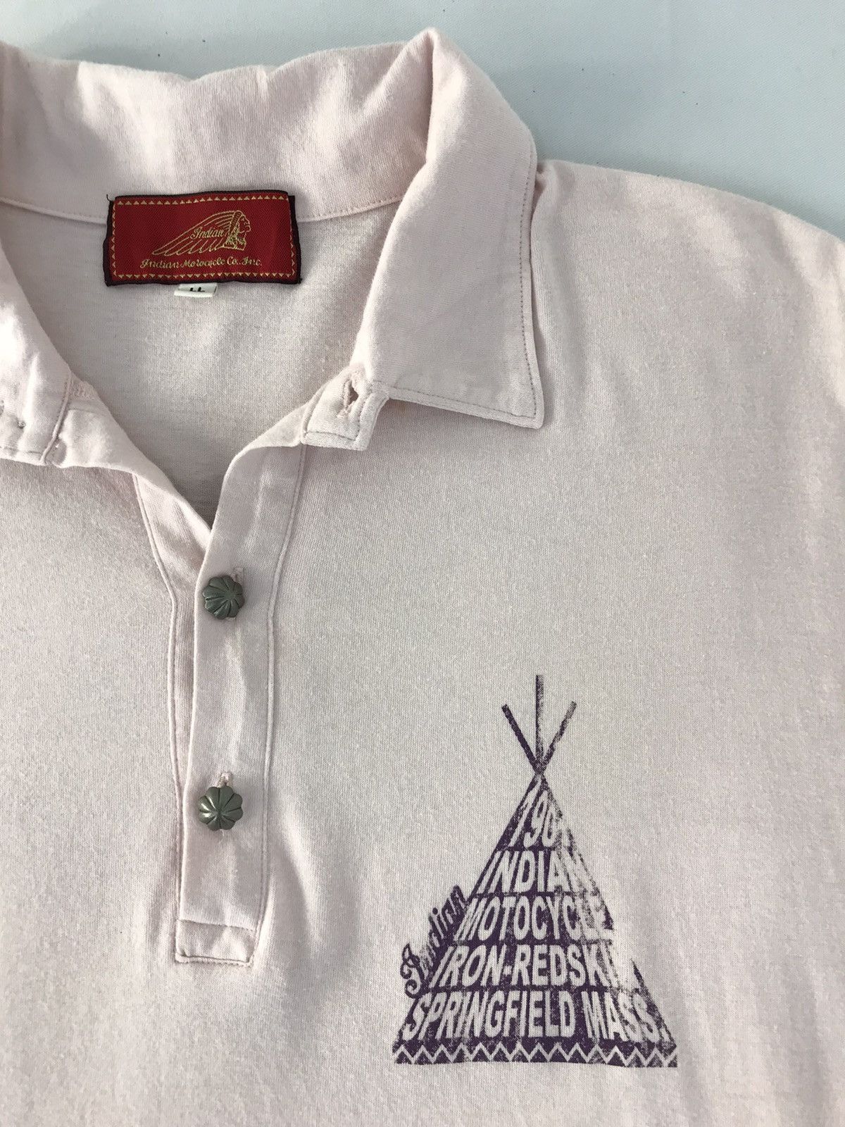 Indian Motorcycle × Vintage Indian MotoCyle Co’inc Big Logo Beck Side Polo Shirt Size US M / EU 48-50 / 2 - 4 Thumbnail