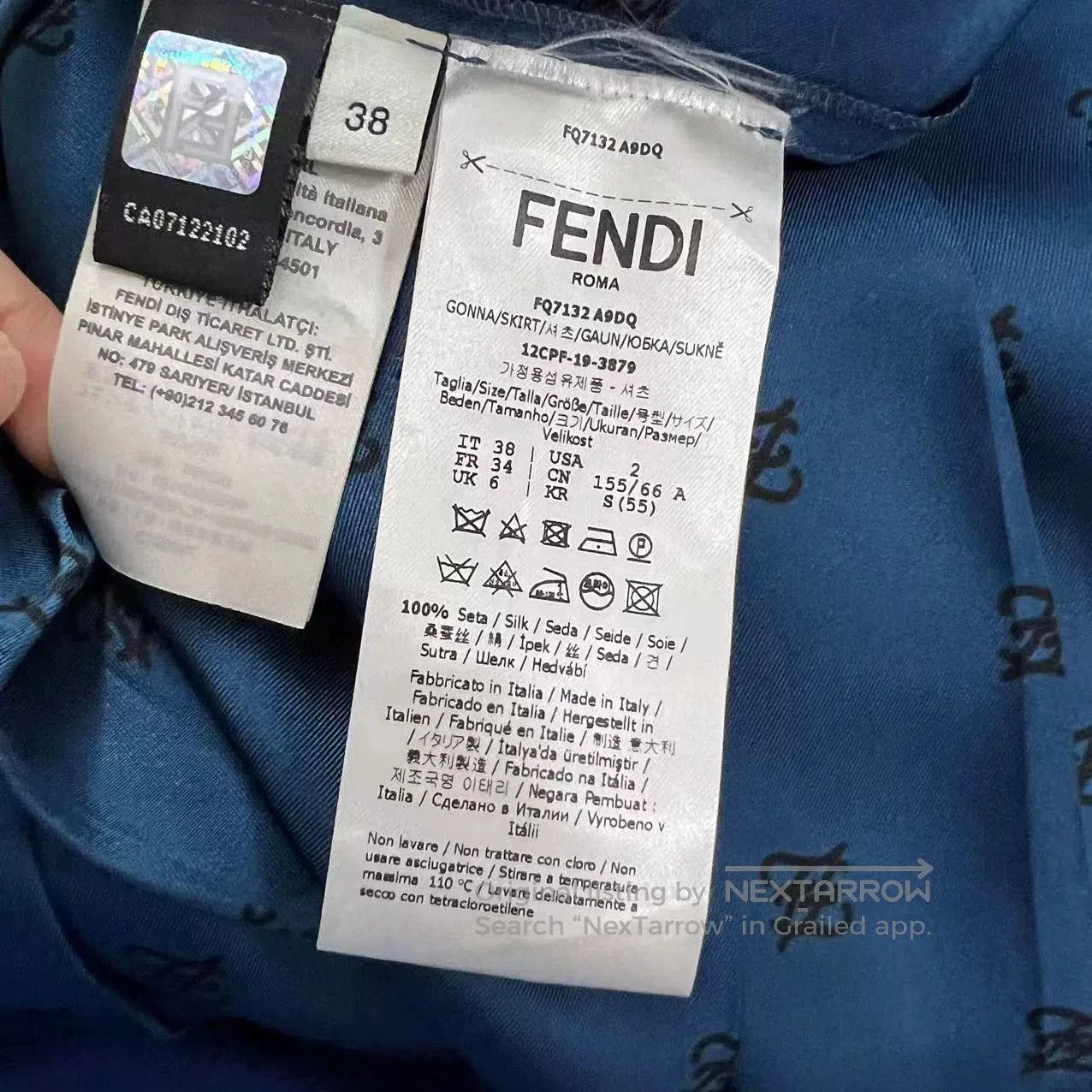 Fendi FENDI Asymmetric Printed Long Skirt. Size US 38 / EU 54 - 3 Thumbnail