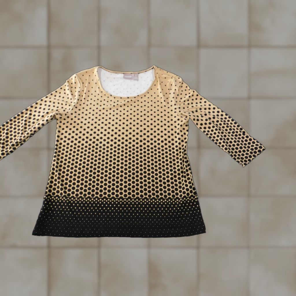 Vintage Chicos Blouse Shirt Womens Long Sleeve Round Neck Brown Polka Dot Polyester Spandex Casual Pullover Stretch Regular 1 Narrow Vintage No Size XS / US 0-2 / IT 36-38 - 1 Thumbnail