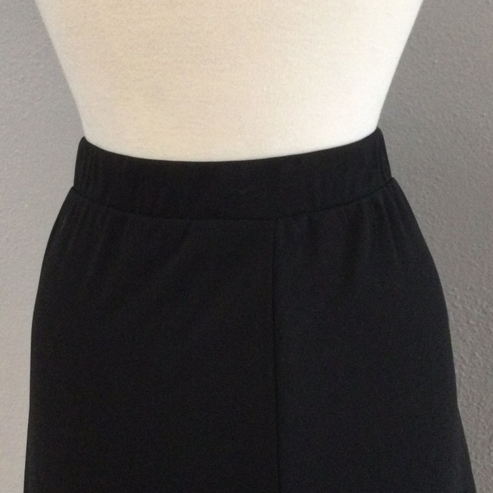 Other Susan Graver Black Knee Length Back Split A-line Skirt 3X Size 42" / US 20 - 8 Thumbnail