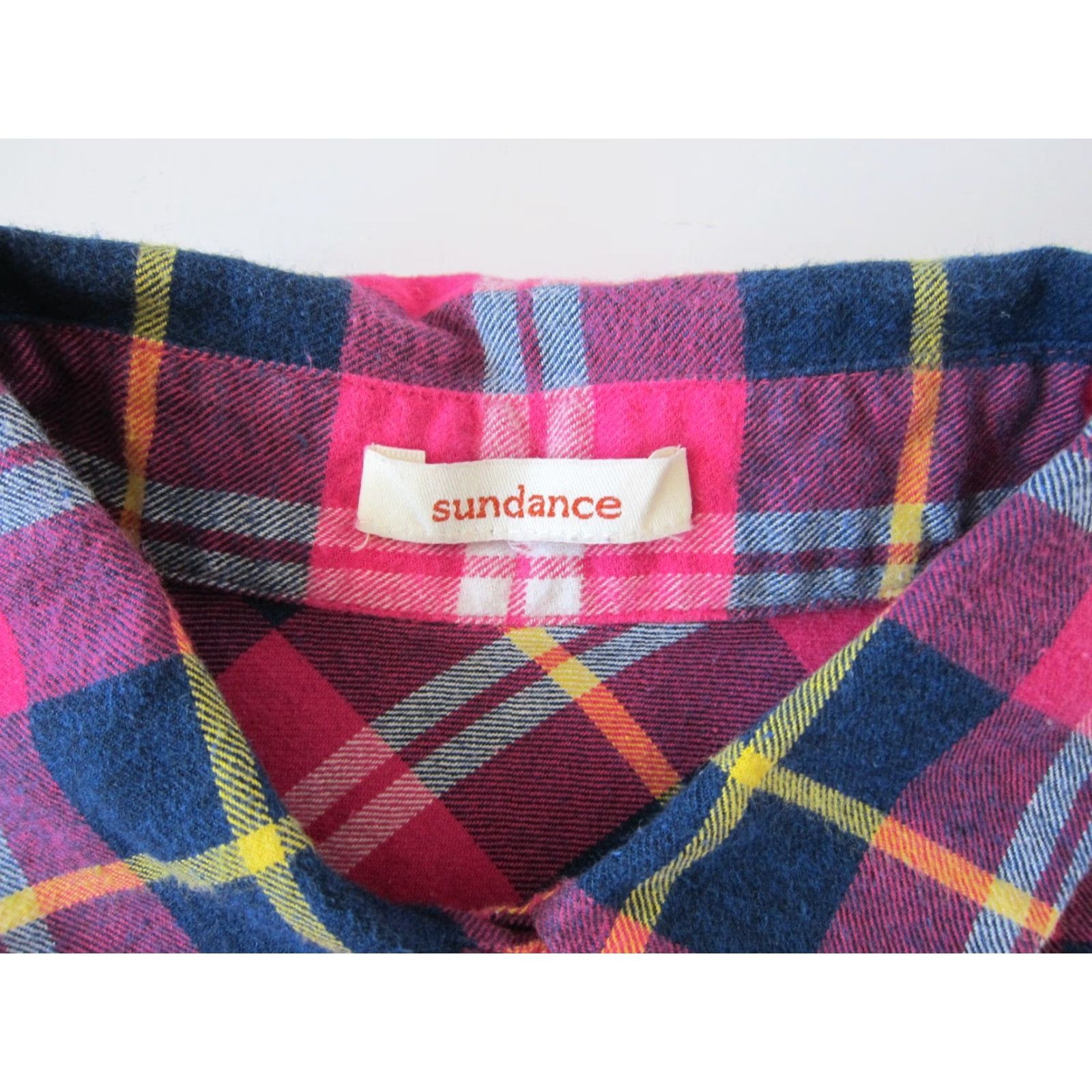 Vintage Sundance Blouse Plaid Button Down 100% Cotton Flannel Pink Small Women Size S / US 4 / IT 40 - 4 Thumbnail