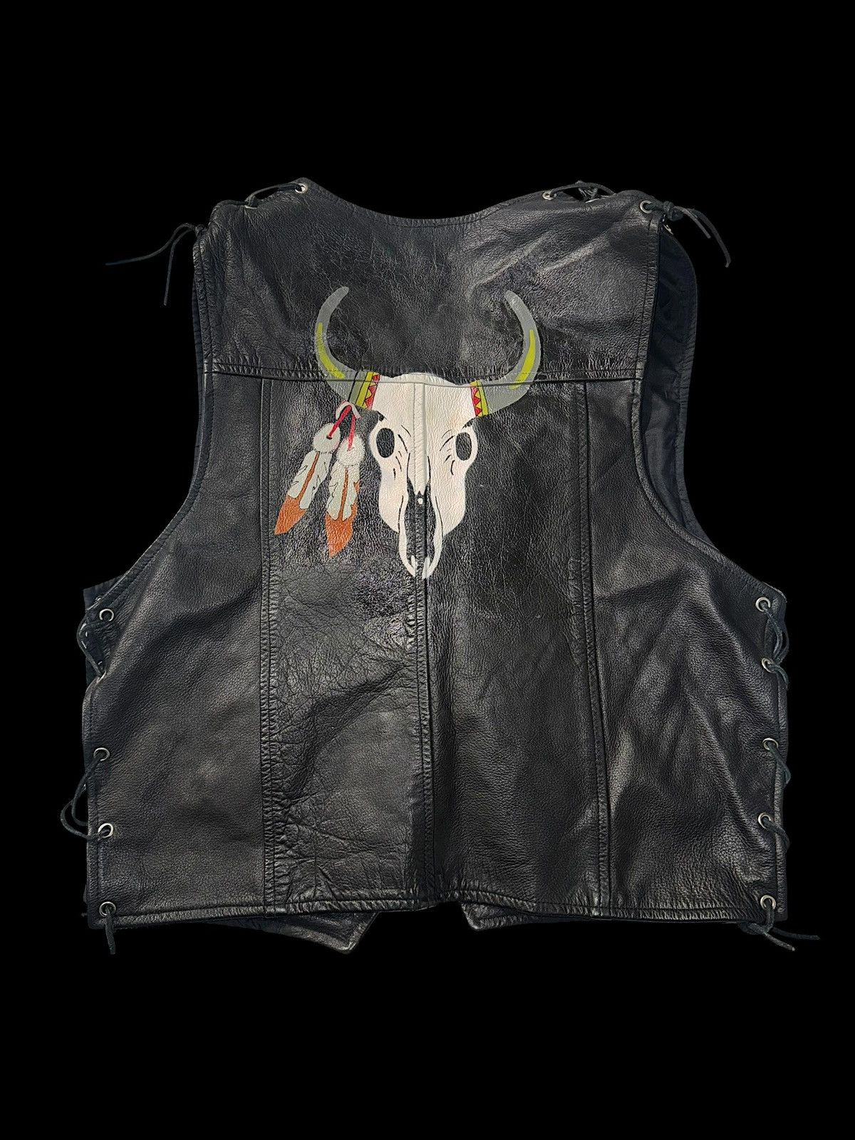 Vintage Vintage leather vest biker moto Size US L / EU 52-54 / 3 - 1 Thumbnail