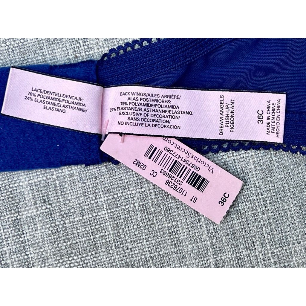 Victoria's Secret Victoria's Secret Dream Angels Push Up Bra Blue Lace 36C NWT Size ONE SIZE - 6 Thumbnail
