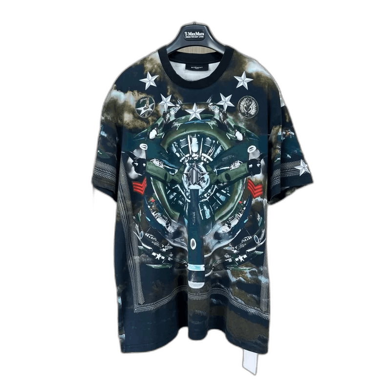 Givenchy Givenchy Givenchy Green Plane Print Short Sleeve TShirt -2 Size US S / EU 44-46 / 1 - 1 Thumbnail