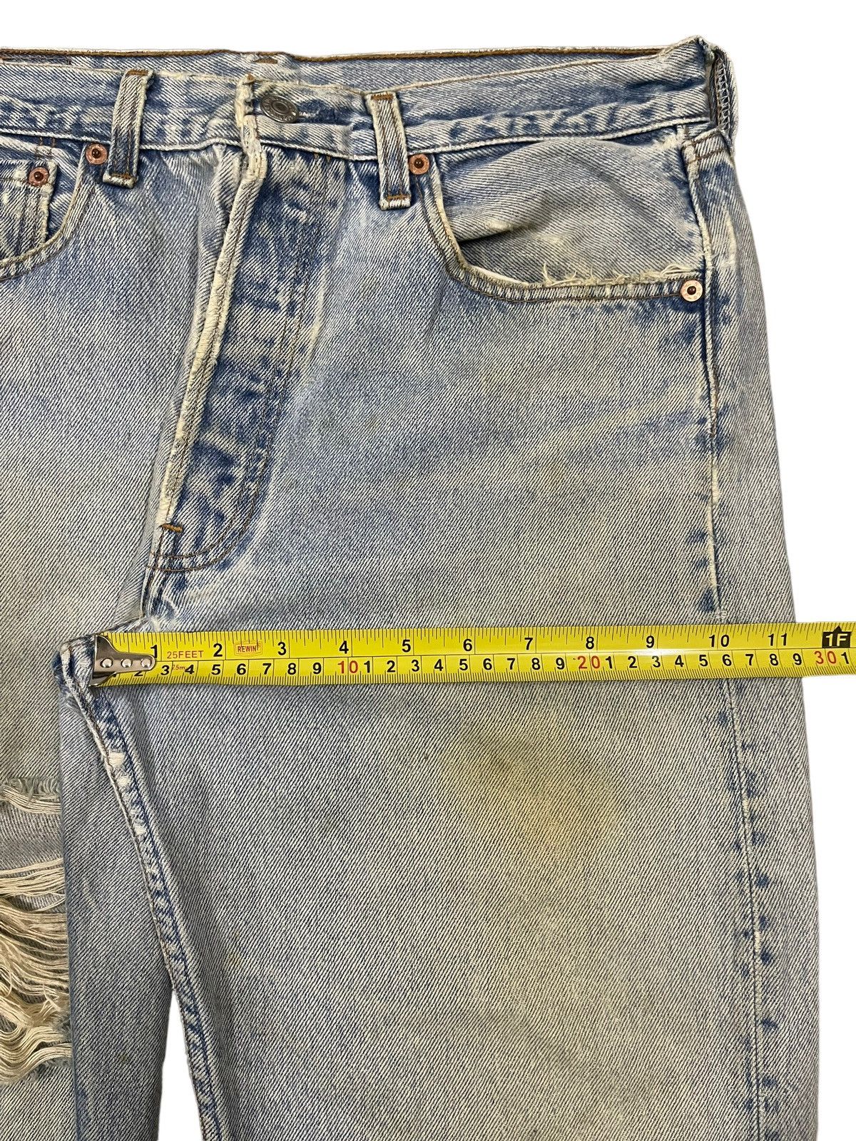 Levi's Vintage 90s Levis 501 Blue Wash Distressed Style Jeans Size US 31 - 13 Thumbnail