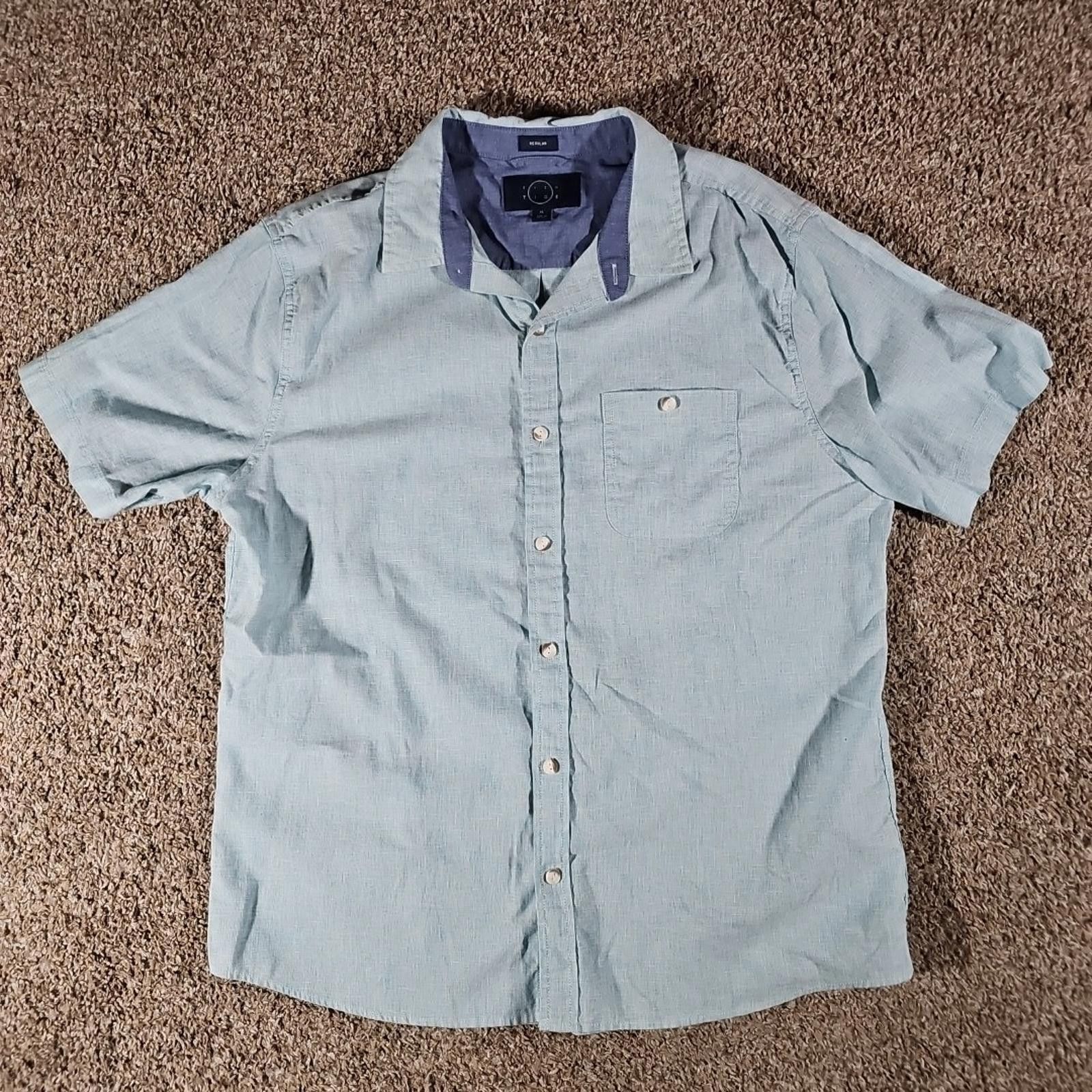 Other Even Tide Linen Cotton Short Sleeve Shirt Mens XL Button Up Size US XL / EU 56 / 4 - 1 Thumbnail