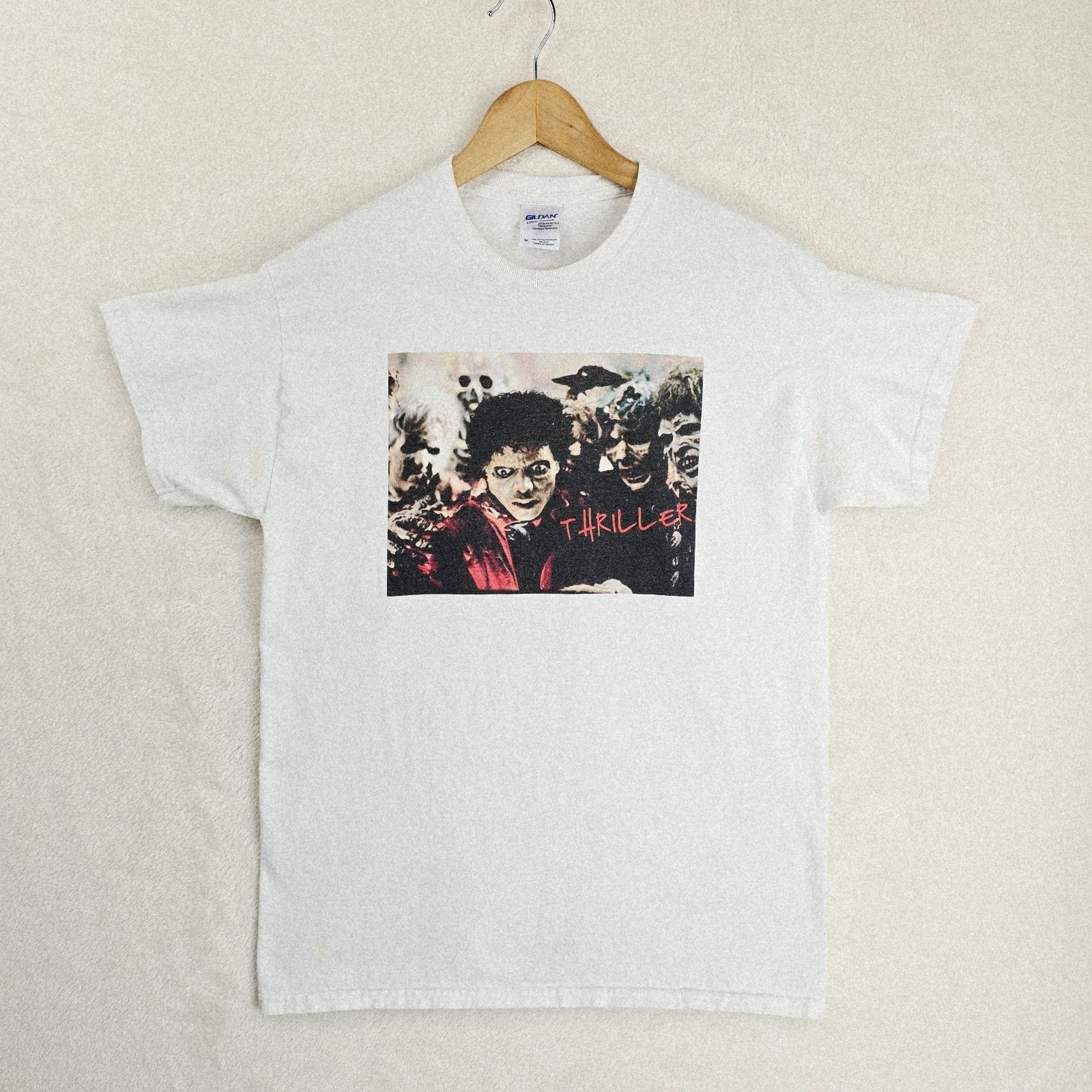Gildan Vintage Michael Jackson Shirt Mens Medium Thriller Zombie Size US M / EU 48-50 / 2 - 2 Thumbnail