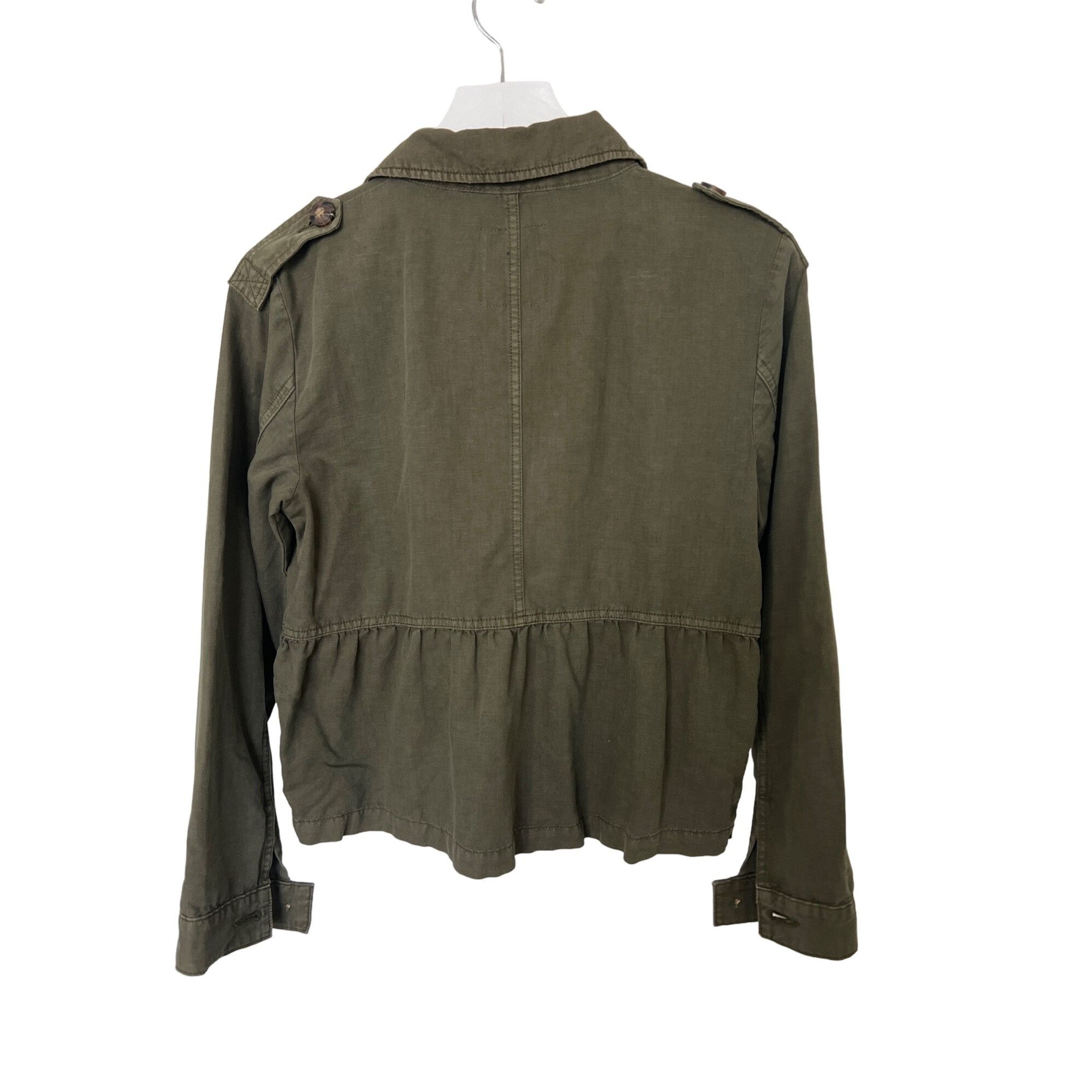 Sanctuary Sanctuary Peplum Jacket Army Green Button-Up Size S / US 4 / IT 40 - 3 Thumbnail