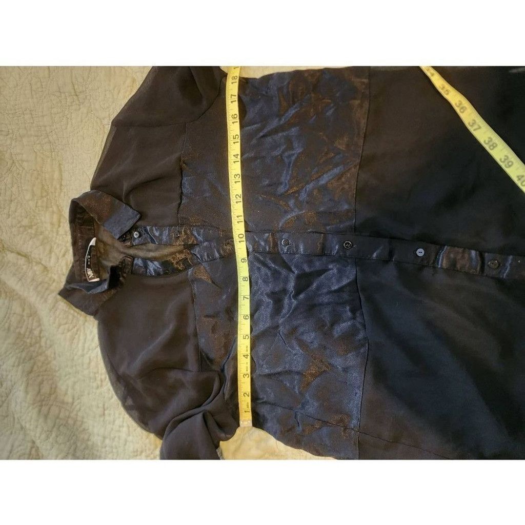 Zara Zara Black Sheer Blouse Size XS / US 0-2 / IT 36-38 - 6 Thumbnail