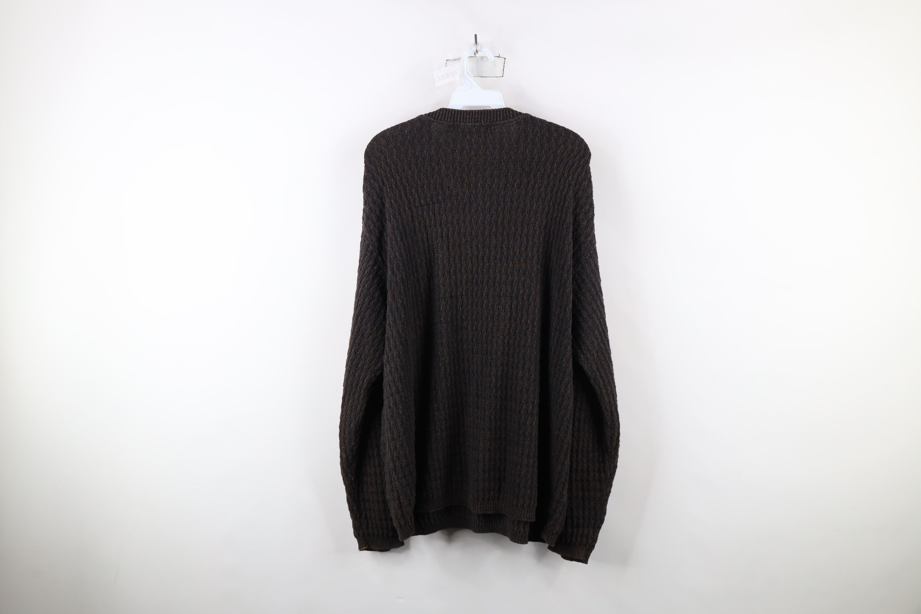 Vintage Vintage 90s Streetwear Framed Knit Henley Sweater Brown USA Size US L / EU 52-54 / 3 - 9 Thumbnail