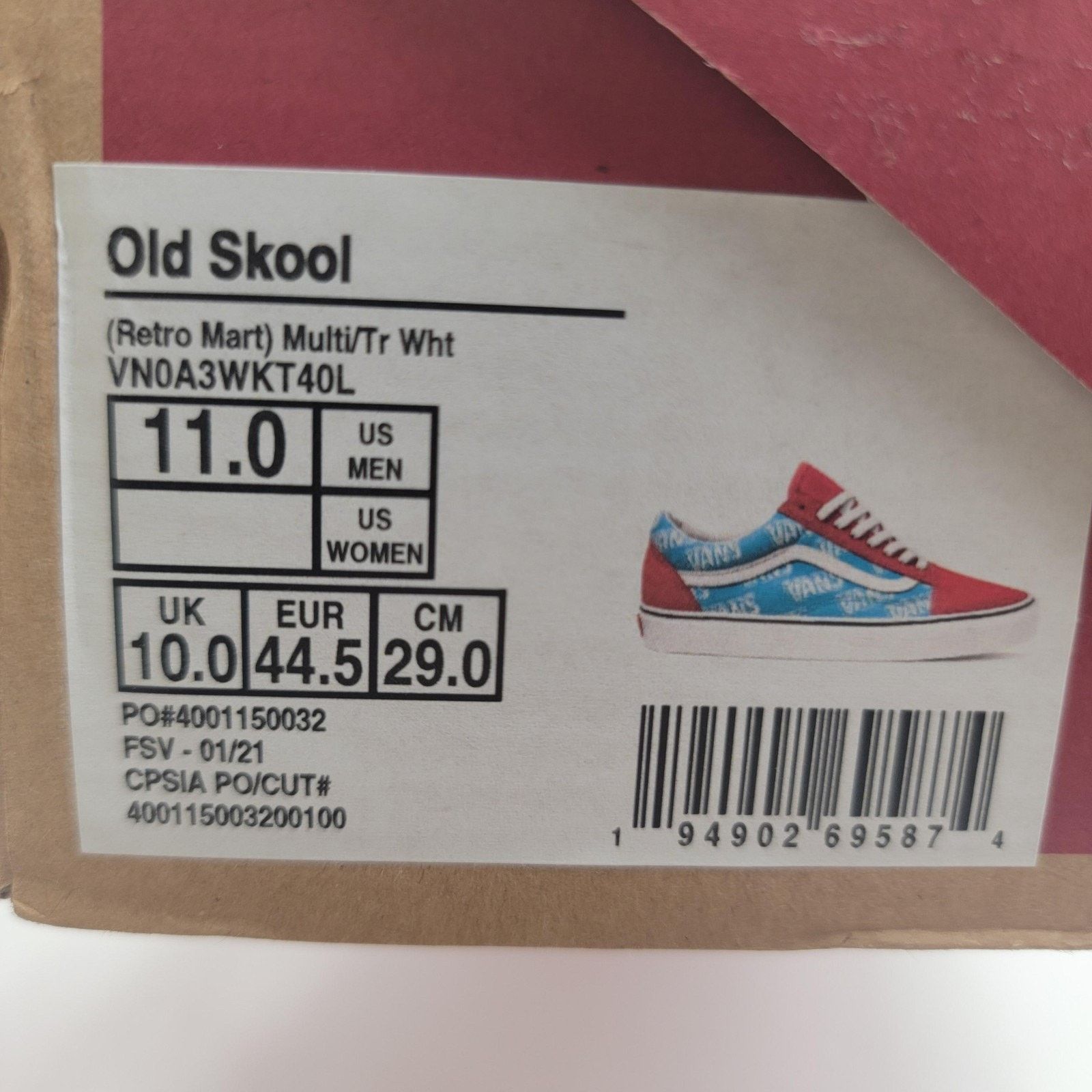 Vans Vans Old Skool Men Size 11 Red/Blue Retro Mart Skate Classic Size US 11 / EU 44 - 8 Thumbnail