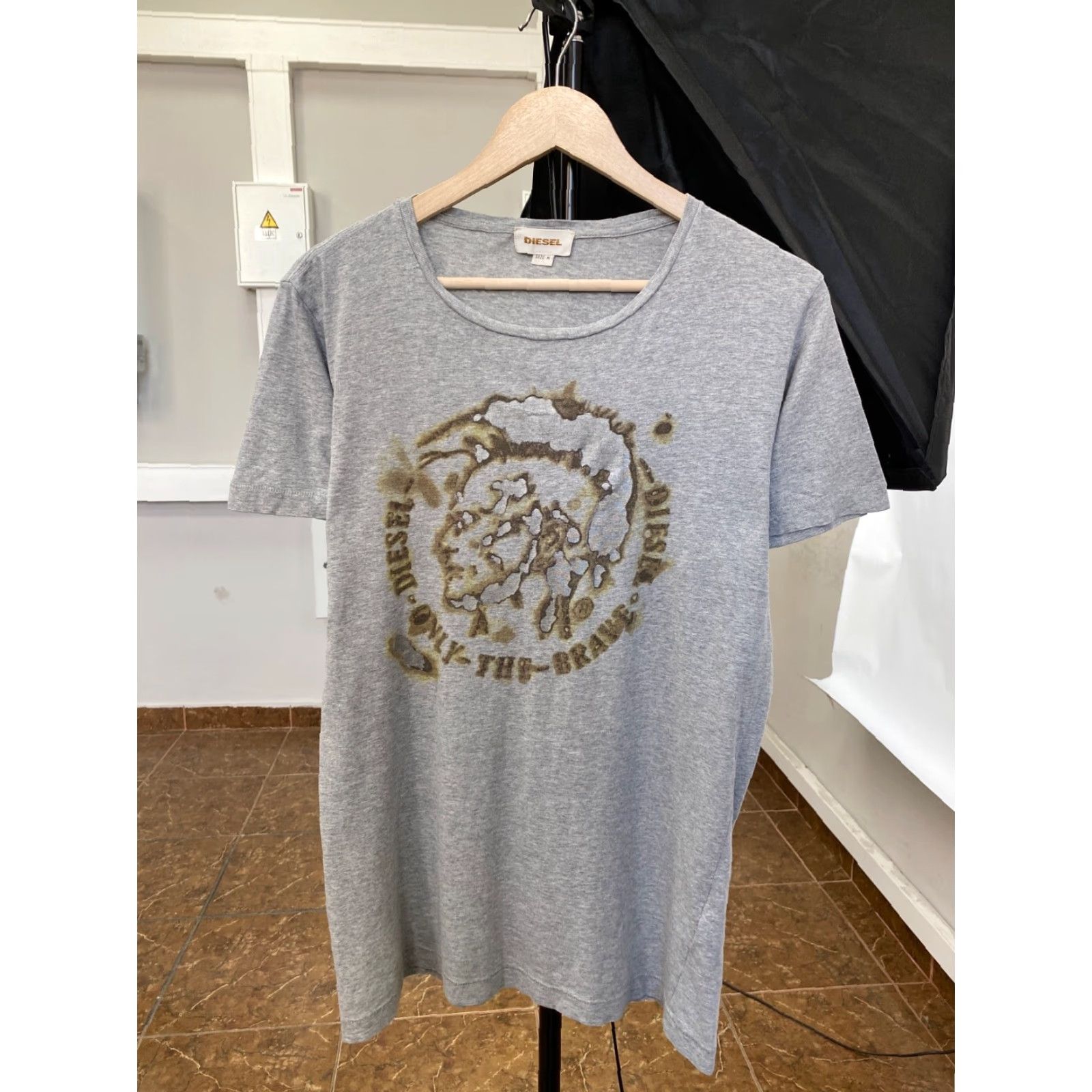 Diesel VINTAGE Diesel Punk Rock T-Shirt Mens M Gray / Grey Rare Retro Y2K Hype Size US M / EU 48-50 / 2 - 2 Thumbnail