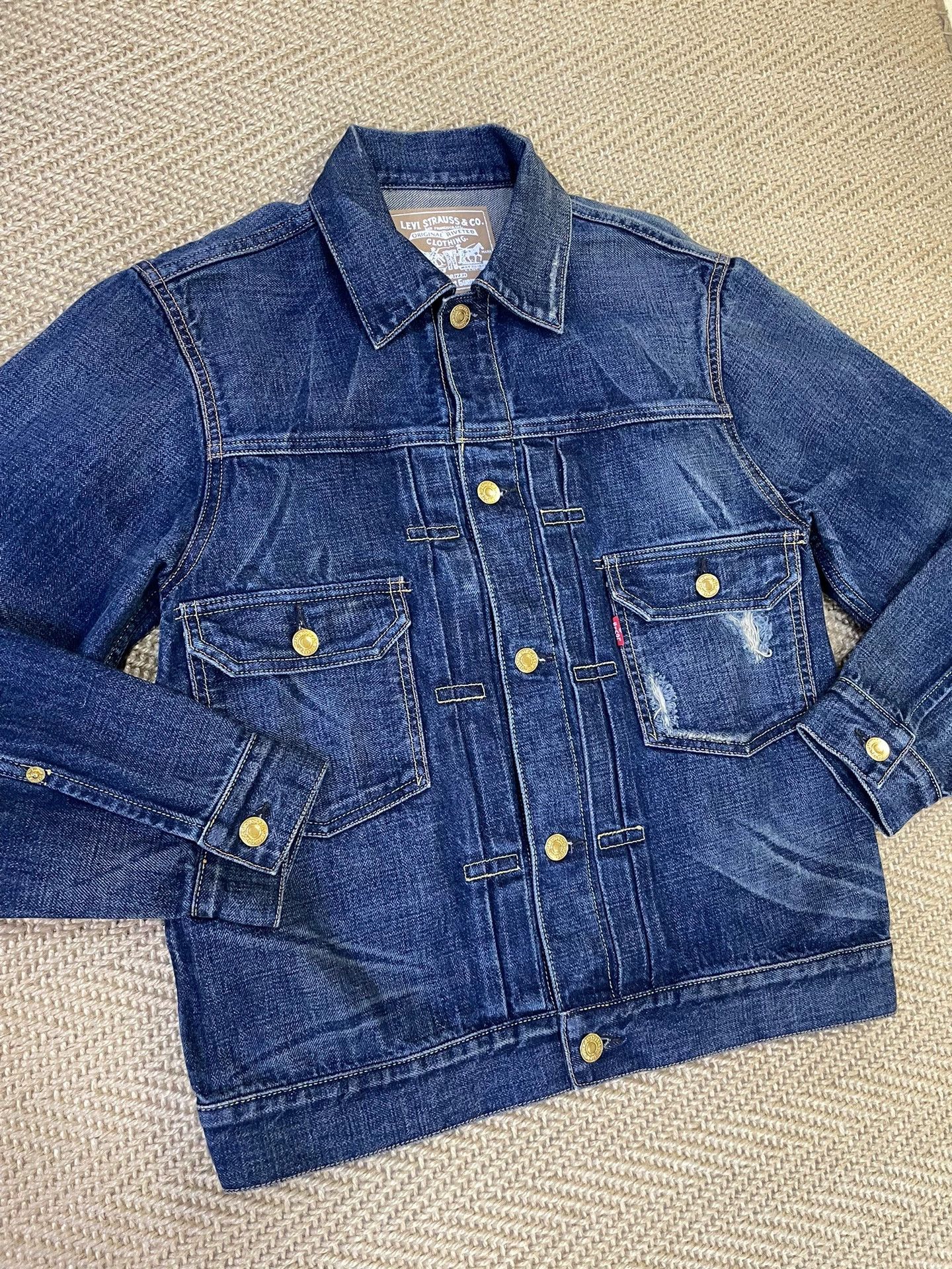 Other Fenom Heavily Washed Gold Buttons Lightning Denim Jacket Size US M / EU 48-50 / 2 - 3 Thumbnail