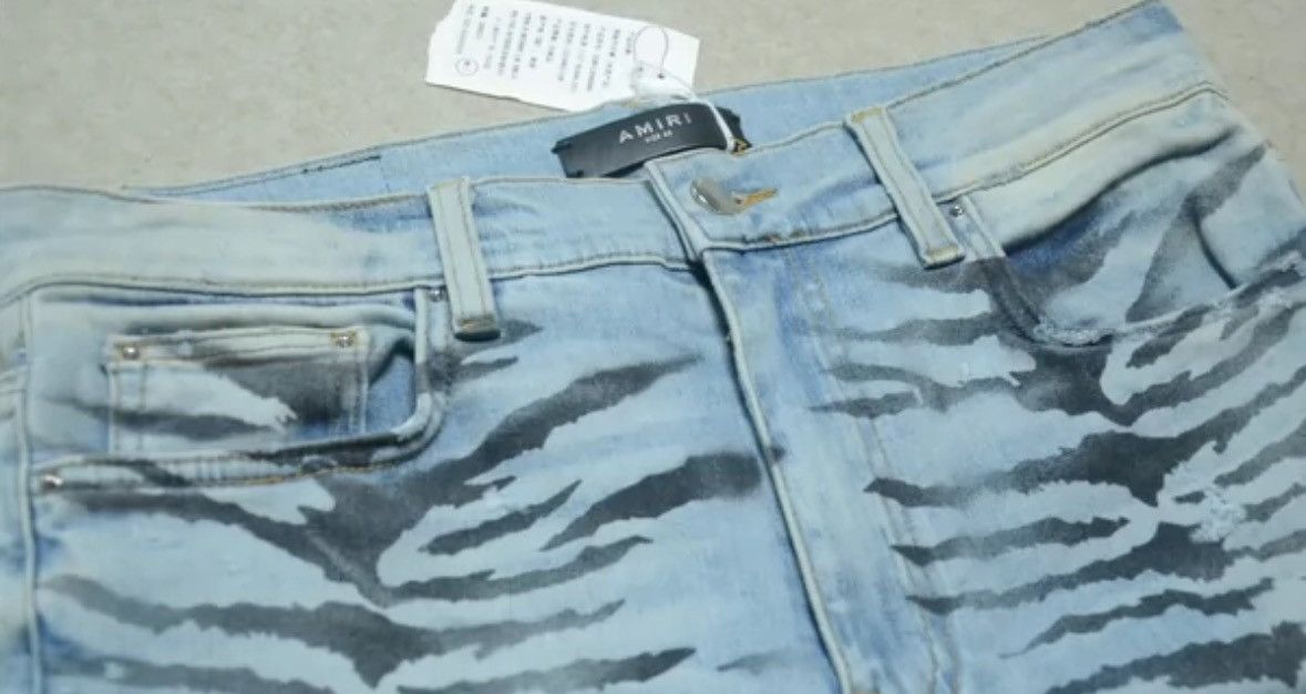 Amiri Amiri Blue Washed Knife Cut Damaged Jeans Casual Pants Size US 33 - 5 Thumbnail