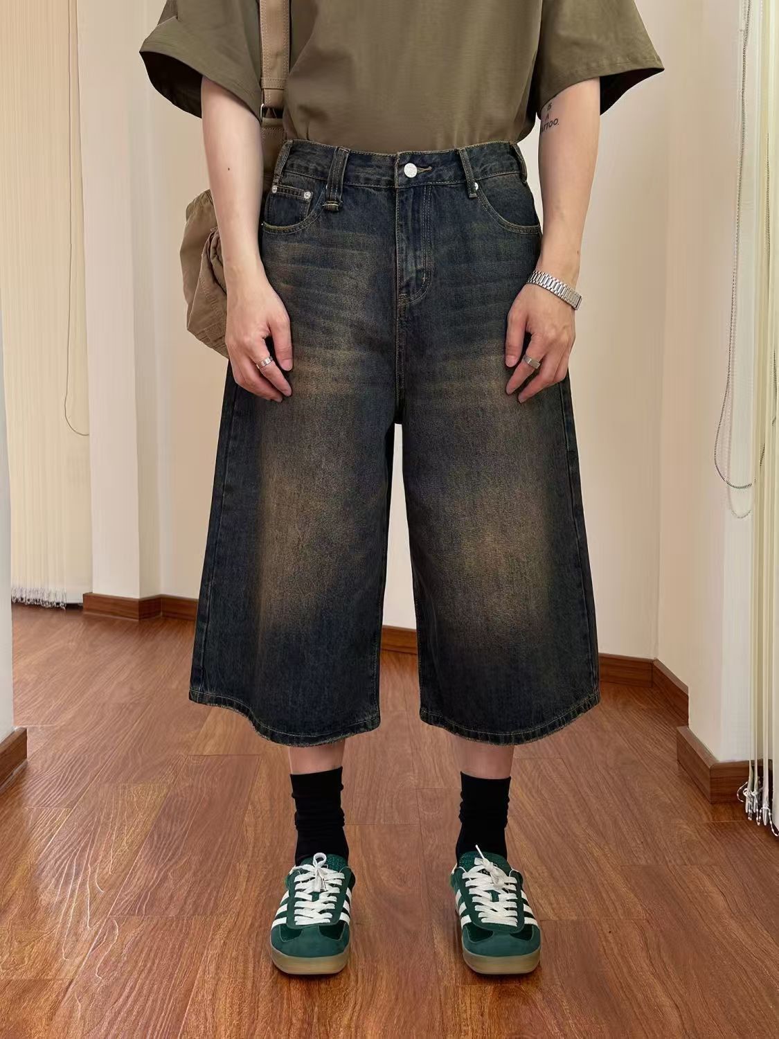 Japanese Brand × Jean Blue washed vintage distressed denim shorts y2k Size US 32 / EU 48 - 3 Thumbnail