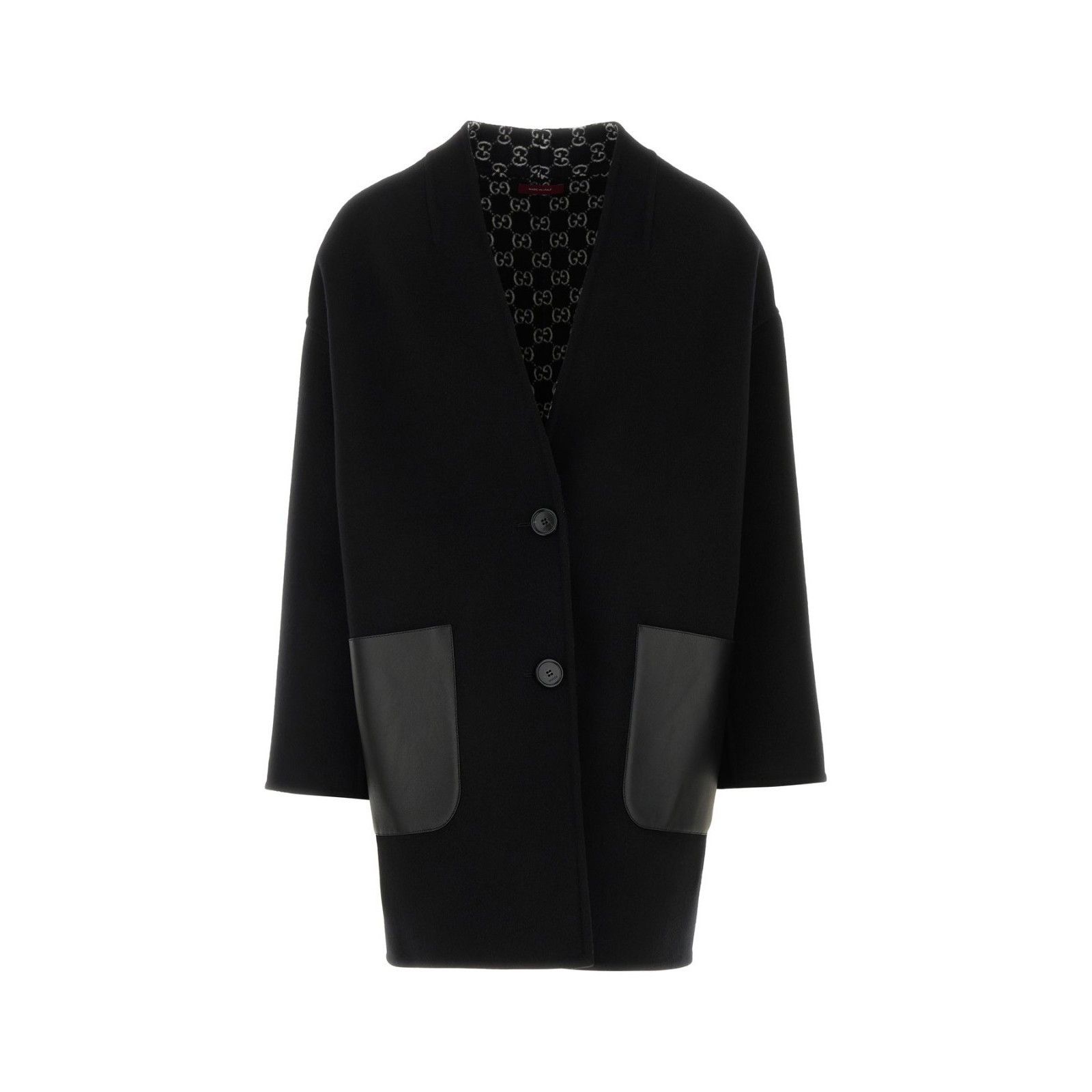 Gucci GUCCI Black Wool Blend Reversible Coat New & Authentic (Wome Size S / US 4 / IT 40 - 1 Thumbnail