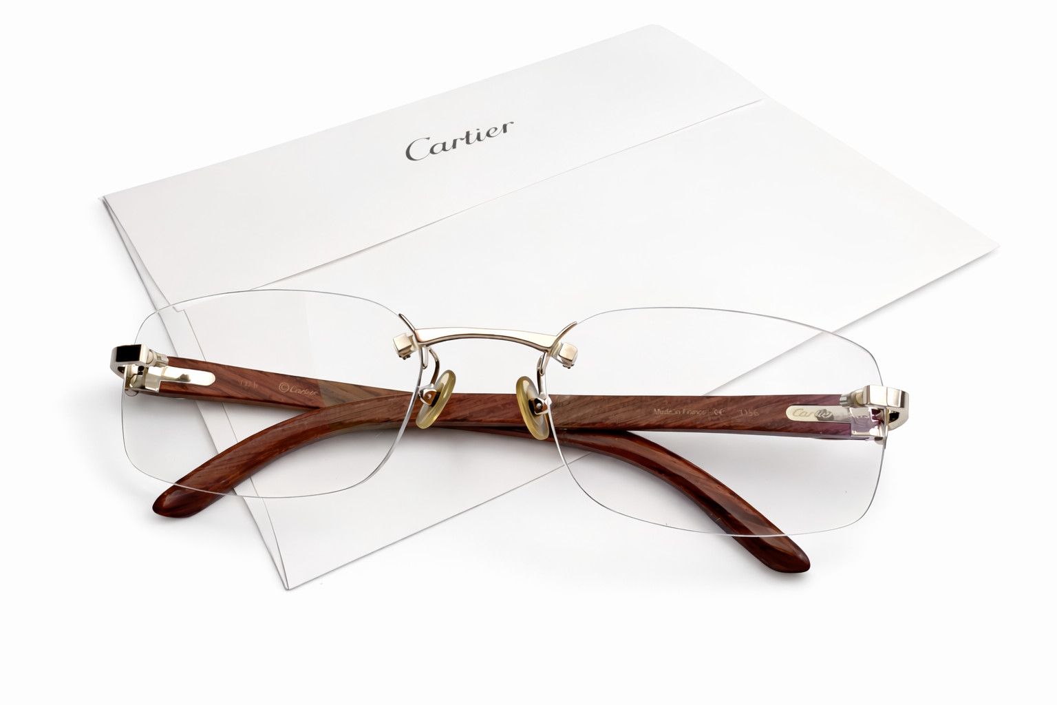 Cartier Luxury Vintage Cartier Bubinga Wood Eyewear – Authentic Size ONE SIZE - 4 Thumbnail