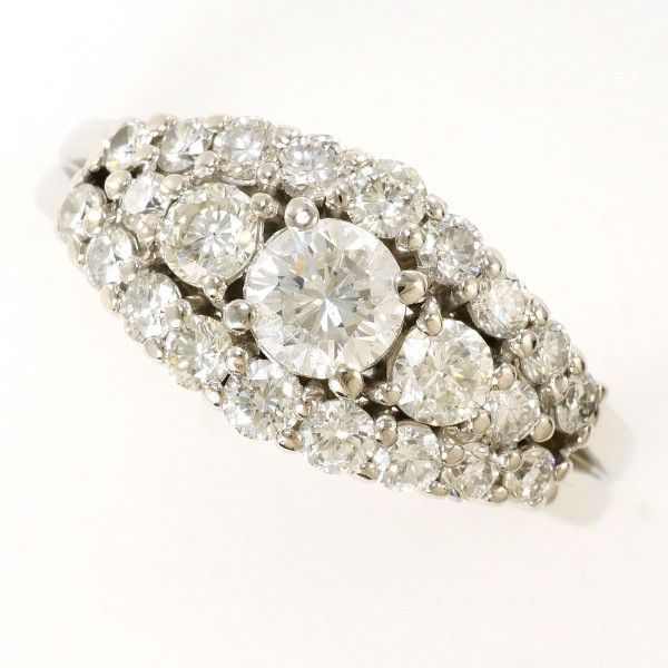 Luxuness Pt900 Platinum Diamond Ring Jewelry Metal Ring in Silver, Women's