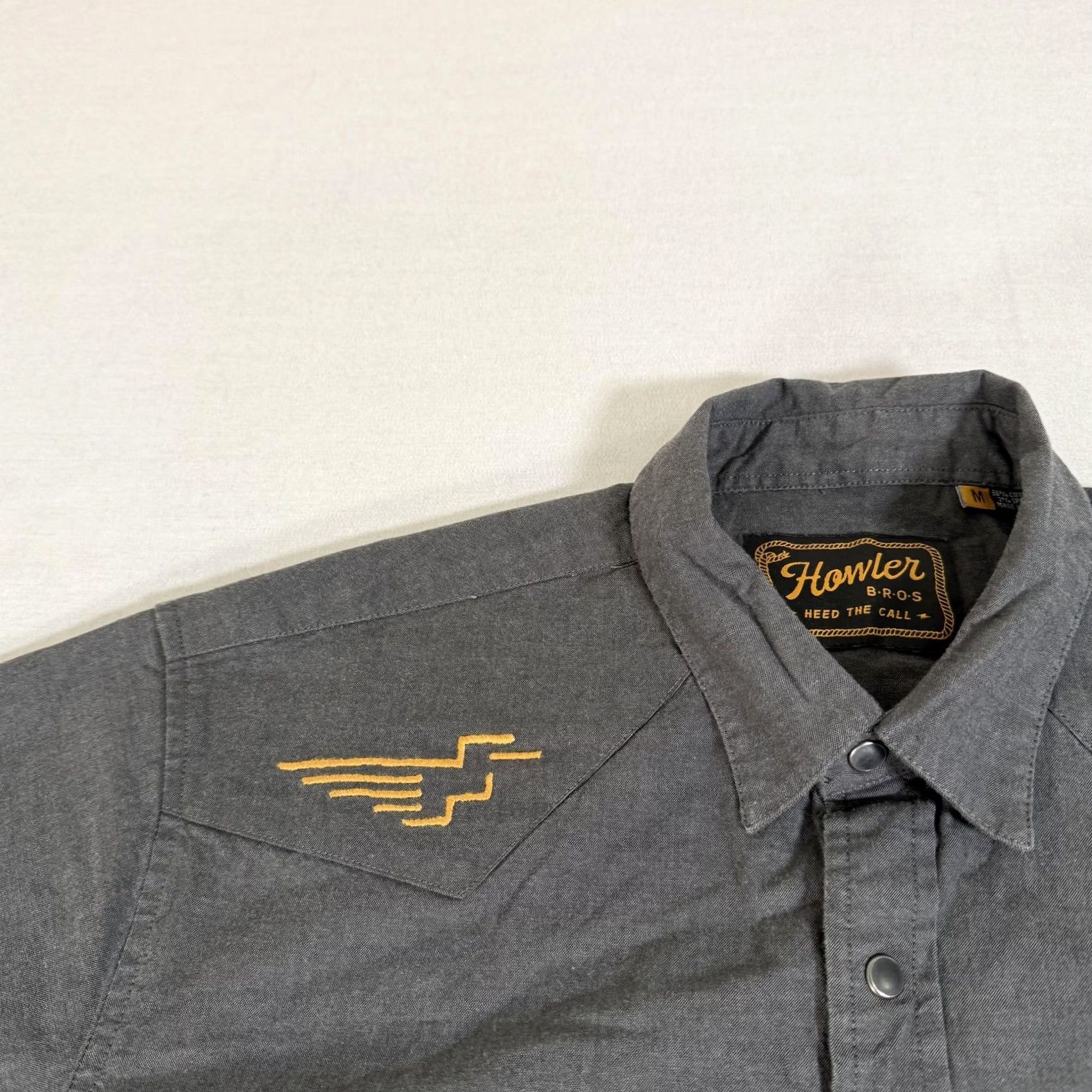 Howler Brothers Howler Bros Shirt Mens Medium Gray Crosscut Western Pearl Snap Sawtooth Size US M / EU 48-50 / 2 - 5 Thumbnail