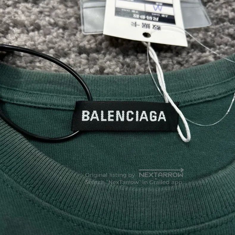 Balenciaga Balenciaga Back Logo Lake Green Washed Short Sleeve Size US M / EU 48-50 / 2 - 4 Thumbnail