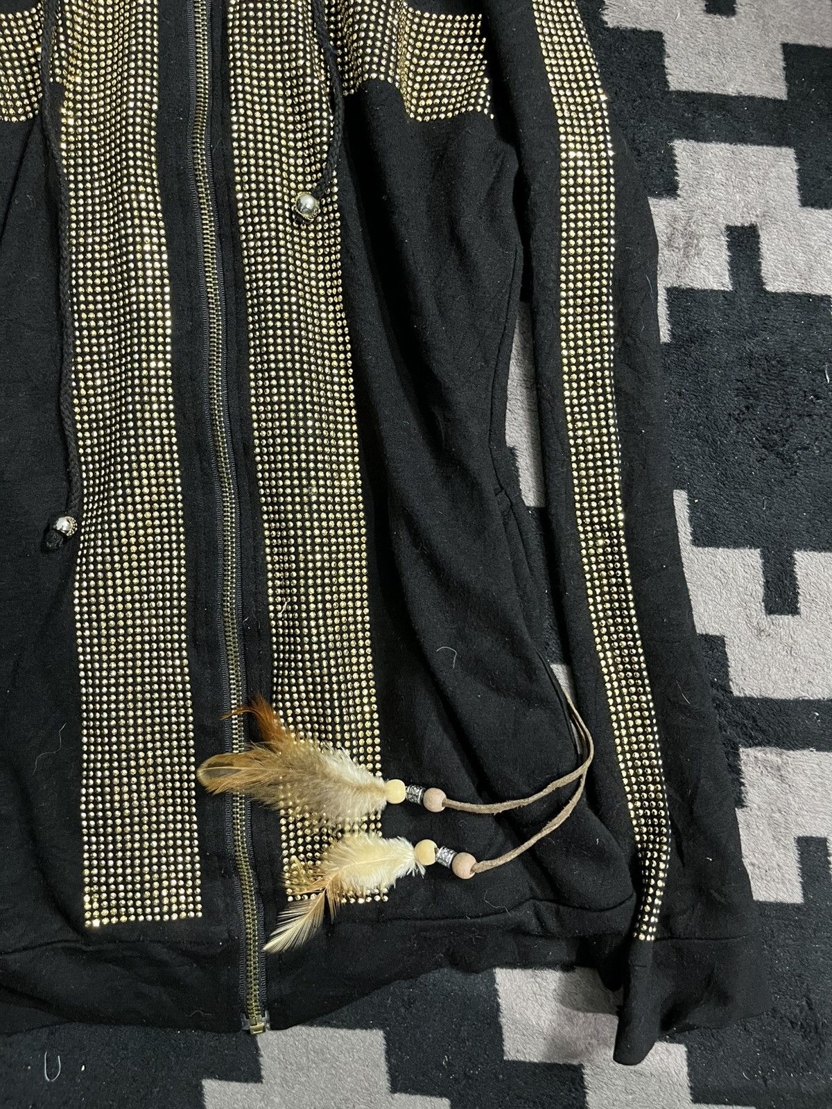 Le Grande Bleu (L.G.B.) 2000s Manalia cross mohawk glitter gold hoodie Size US M / EU 48-50 / 2 - 5 Thumbnail