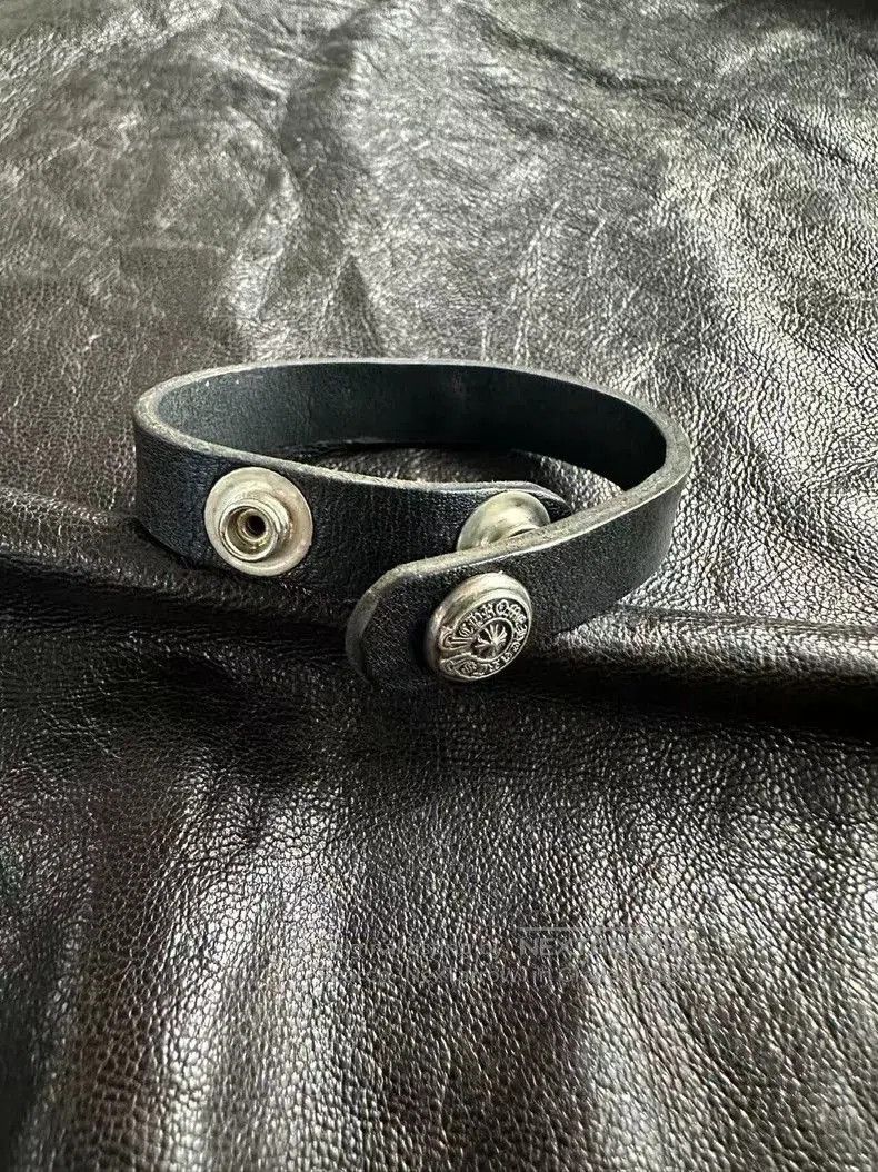 Chrome Hearts Chrome Hearts Black Leather Silver Bracelet. Size ONE SIZE - 2 Thumbnail
