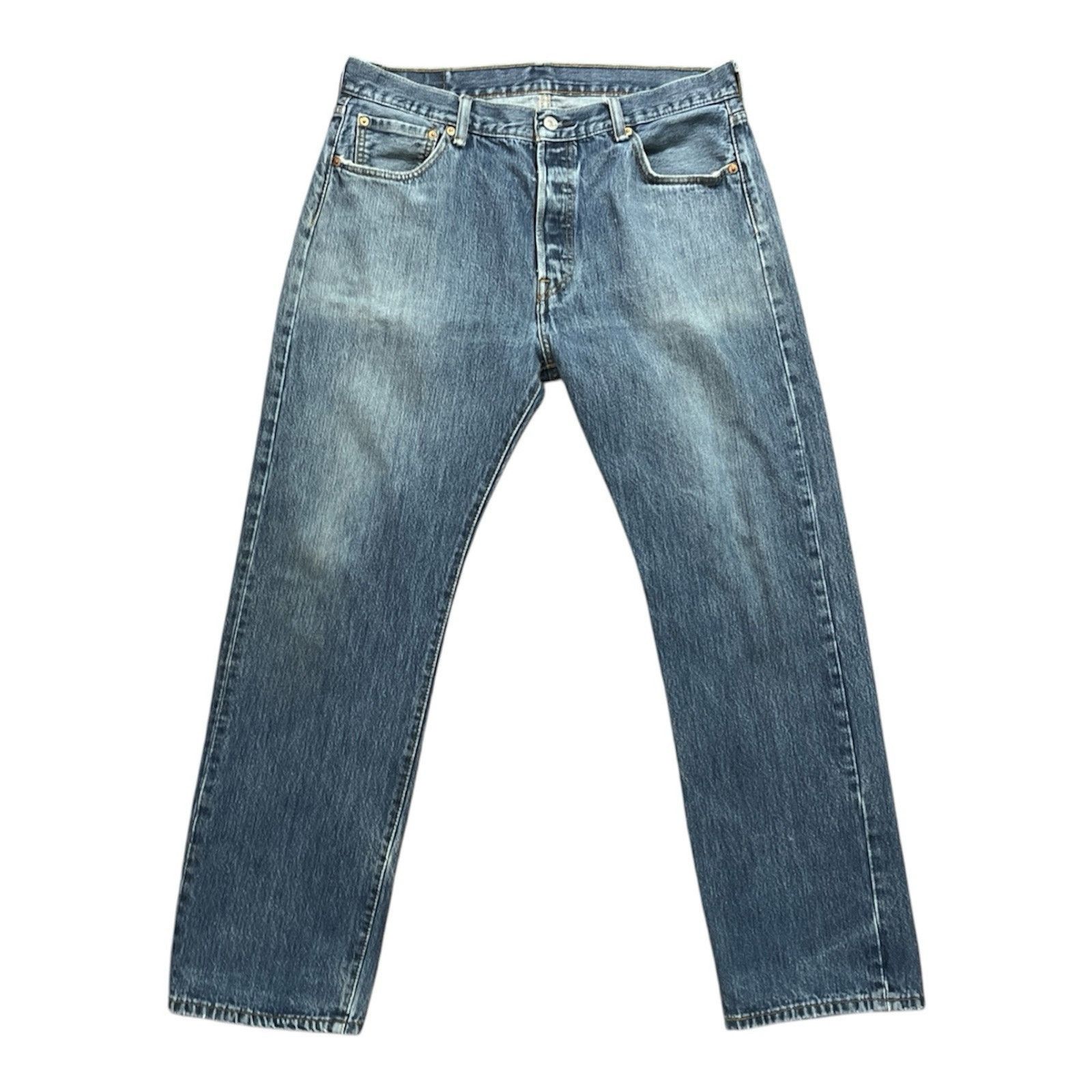 Levi's Levi's 501's Light Washed Distressed Men's Button Fly 36XL32 Size US 36 / EU 52 - 2 Thumbnail