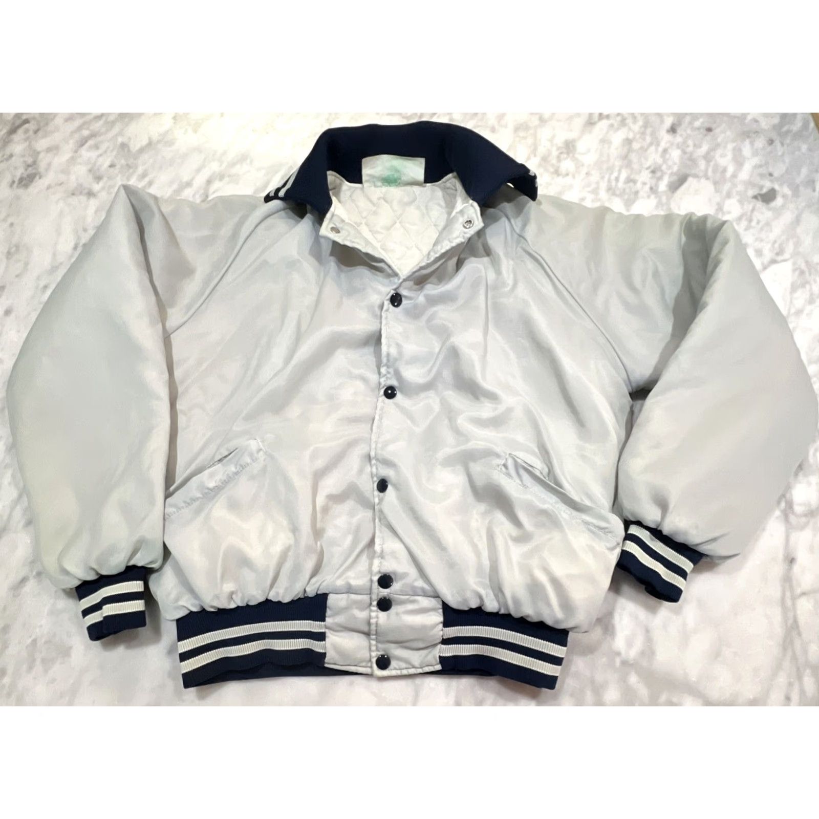 Holloway VINTAGE Hustlers Hi Cowboy Truckers Jacket Mens Large By Holloway Snaps Gray Satin 1980s Rockabilly USA Mens Size US L / EU 52-54 / 3 - 4 Thumbnail