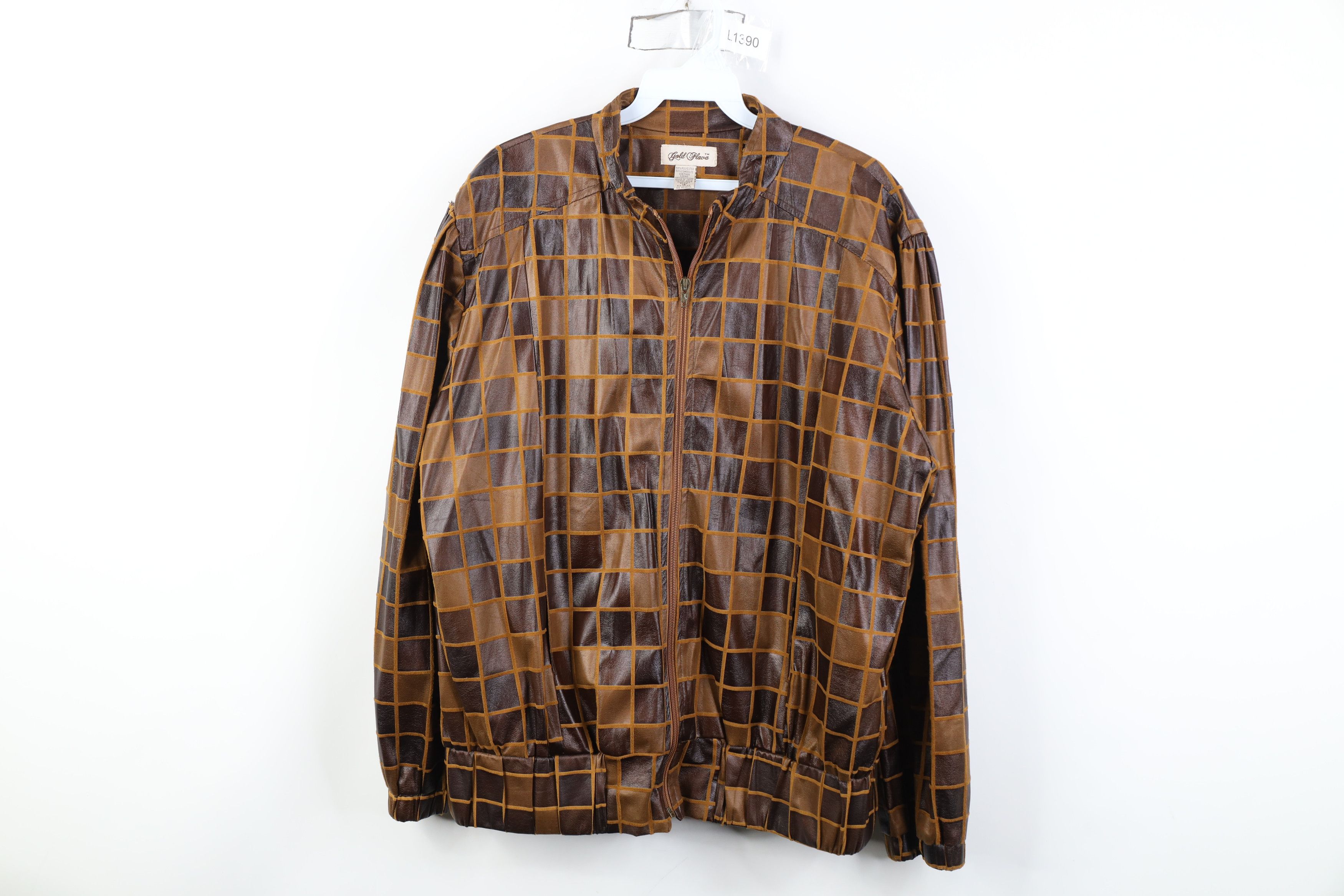 Vintage Vintage 90s Streetwear Checkered Full Zip Bomber Jacket Size XXL / US 16-18 / IT 52-54 - 1 Thumbnail