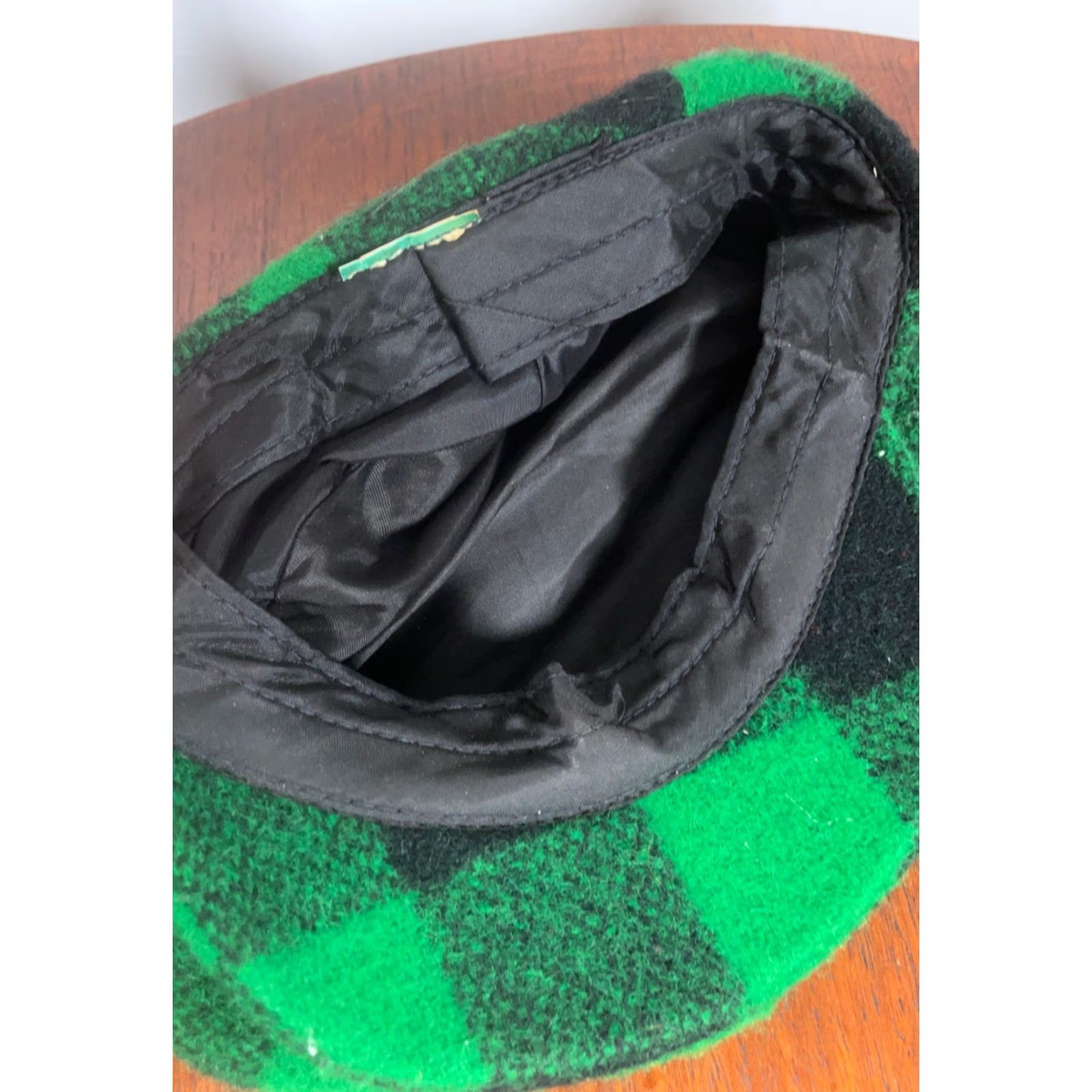 Vintage VINTAGE Wool Newsboy Cap Adult Medium Green Black Buffalo Plaid Cabbie Size ONE SIZE - 6 Thumbnail