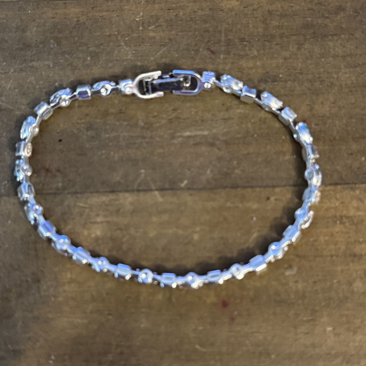 Other Silver tone teal and clear tennis bracelet Size ONE SIZE - 4 Thumbnail